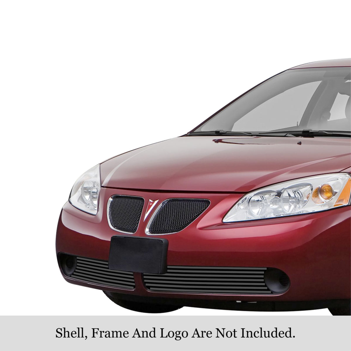 2005-2009 Pontiac G6 Not For Gxp Model Stainless Steel Black Powder Coated Finish 8X6 Horizontal Billet Black Stainless Steel Billet Grille