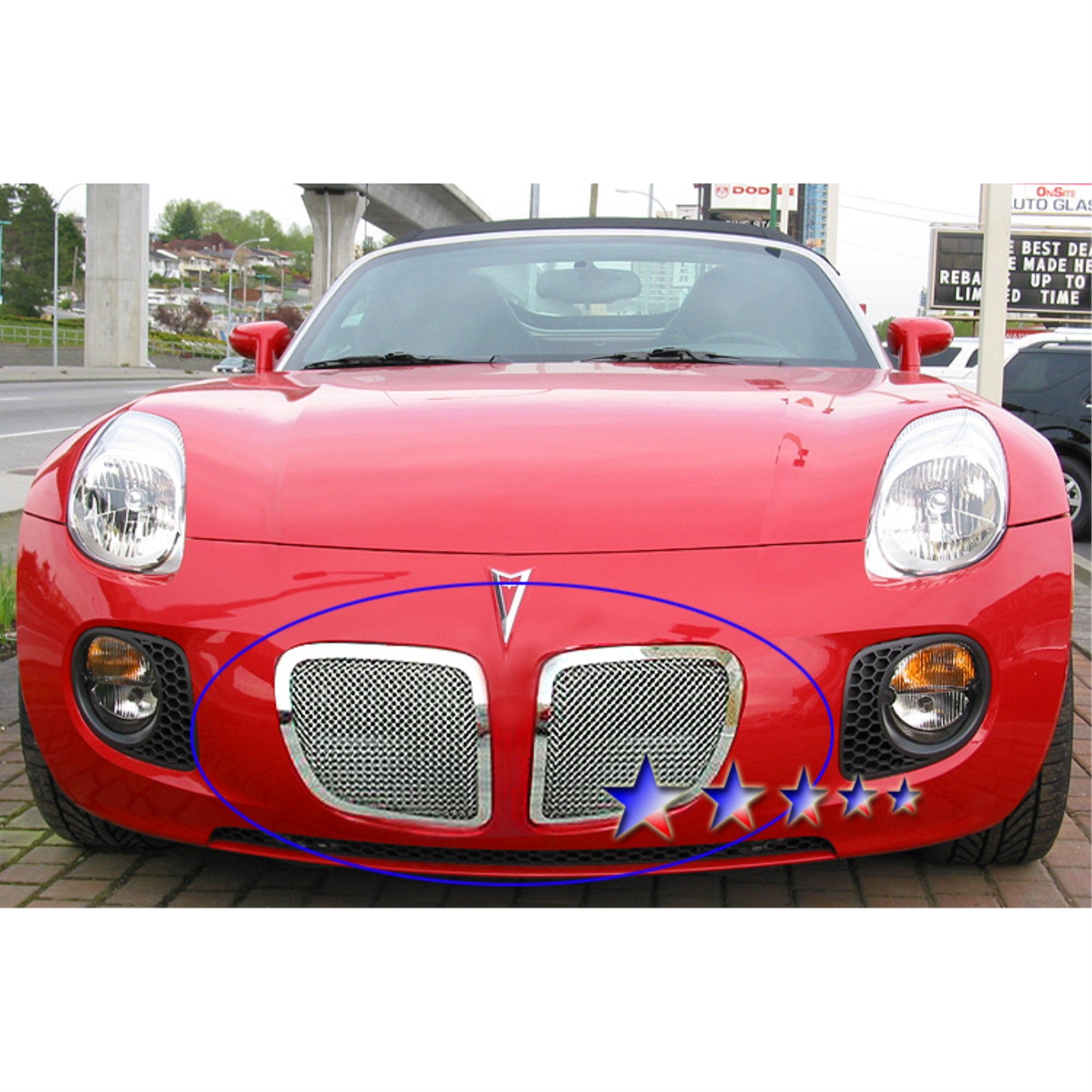 2006-2009 Pontiac Solstice Stainless Steel Polished Finish 1.8 Mm Wire Mesh Mesh Grille