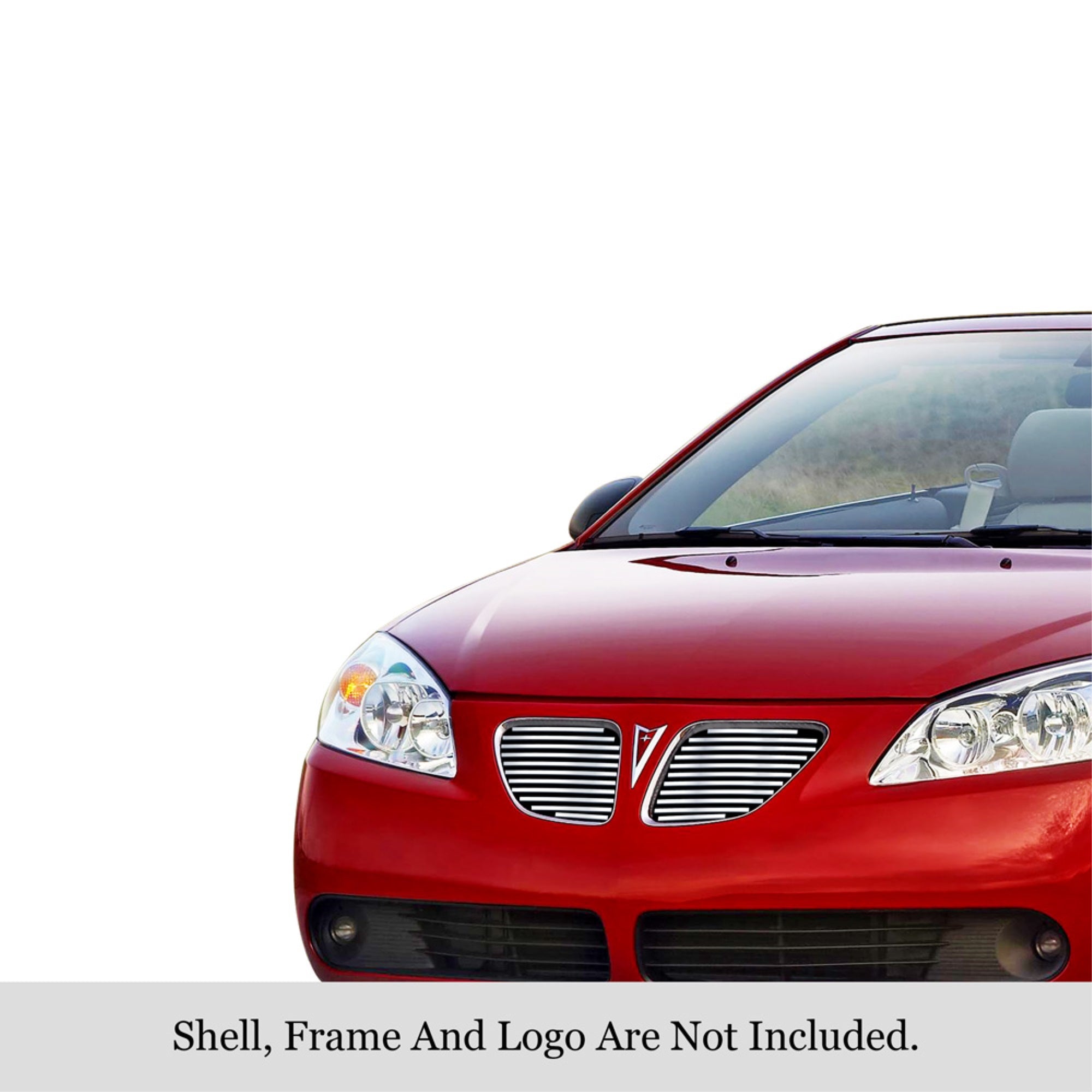 2005-2009 Pontiac G6 Not For Gxp Model 304 Stainless Steel Polished Finish 8X6 Horizontal Billet Stainless Steel Billet Grille