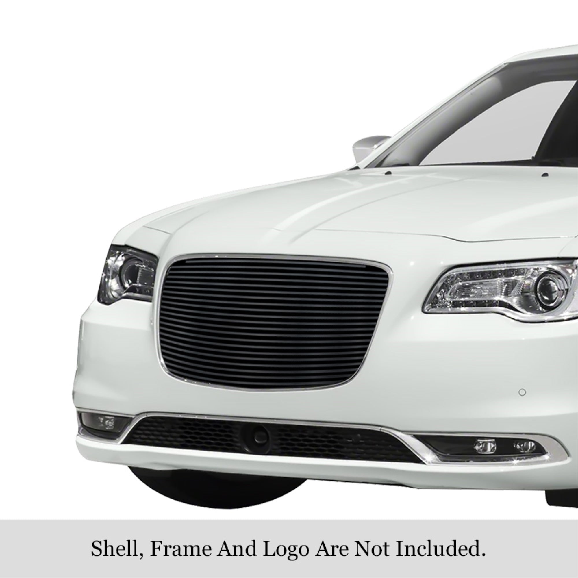 2015-2021 Chrysler 300C/2015-2021 Chrysler 300S Stainless Steel Black Powder Coated Finish 8X6 Horizontal Billet Black Stainless Steel Billet Grille