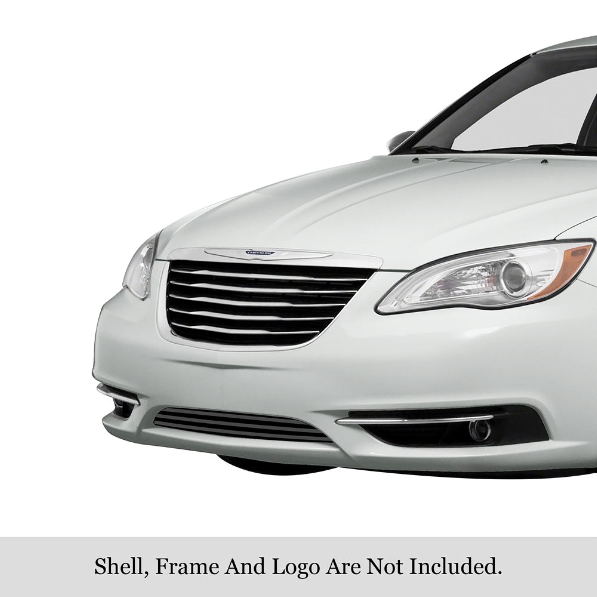 2011-2014 Chrysler 200 Stainless Steel Black Powder Coated Finish 8X6 Horizontal Billet Black Stainless Steel Billet Grille