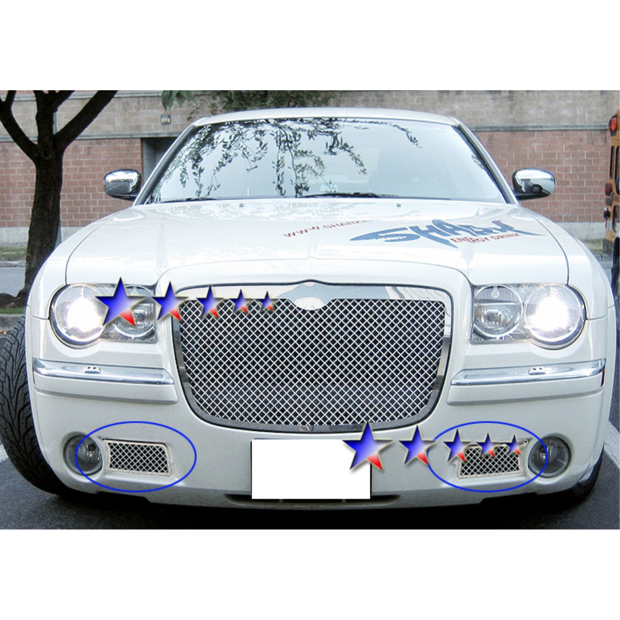 2005-2010 Chrysler 300C  With Fog Light Stainless Steel Polished Finish 2.5 Mm Wire Mesh Mesh Grille