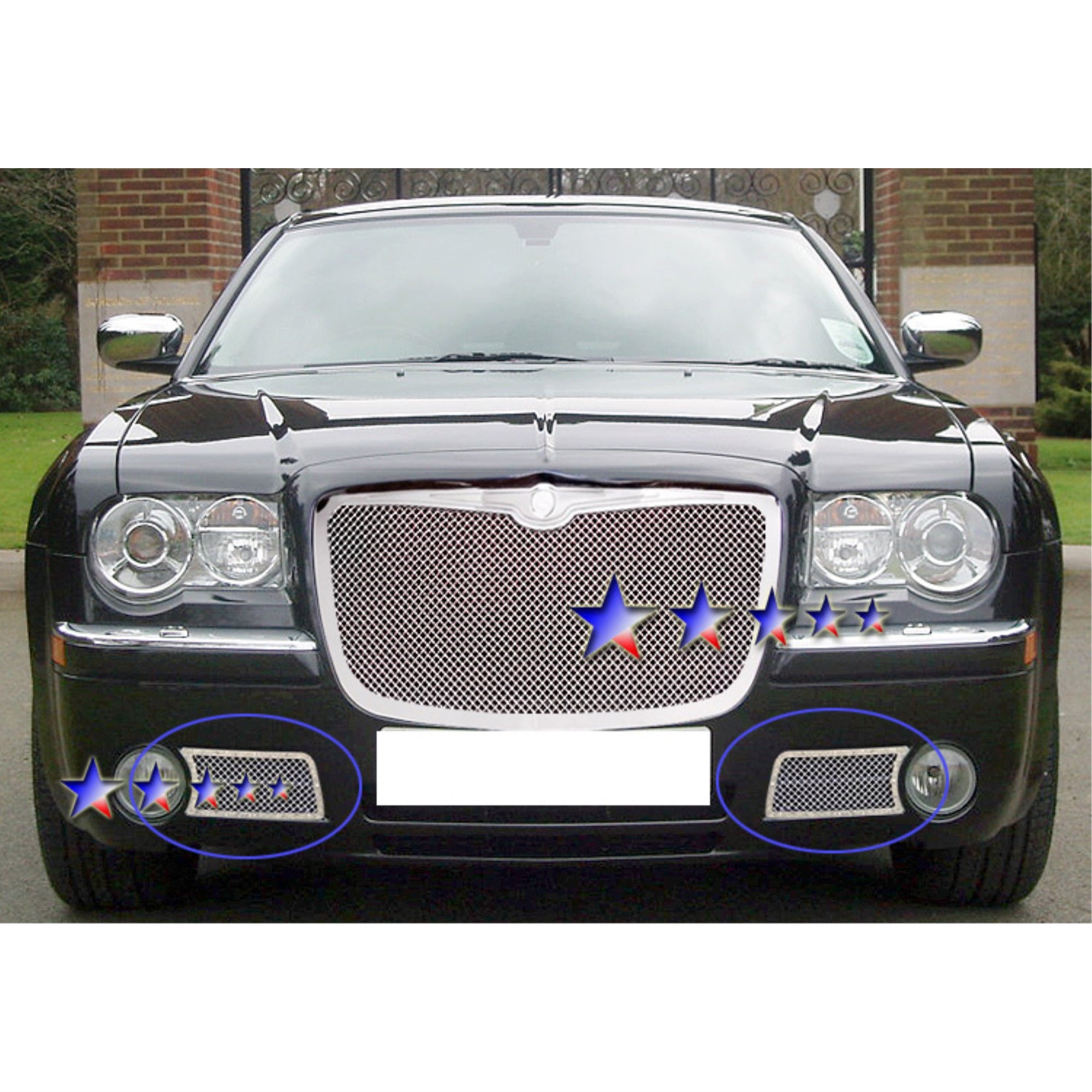 2005-2010 Chrysler 300C  With Fog Light Stainless Steel Polished Finish 1.8 Mm Wire Mesh Mesh Grille