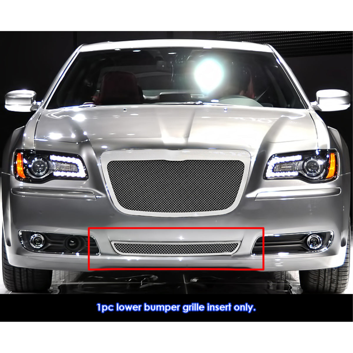 2011-2014 Chrysler 300 (Not For Srt8 And John Varvatos Limited Edition)/2011-2014 Chrysler 300C (Not For Srt8 And John Varvatos Limited Edition) Stainless Steel Polished Finish 1.8 Mm Wire Mesh Mesh Grille