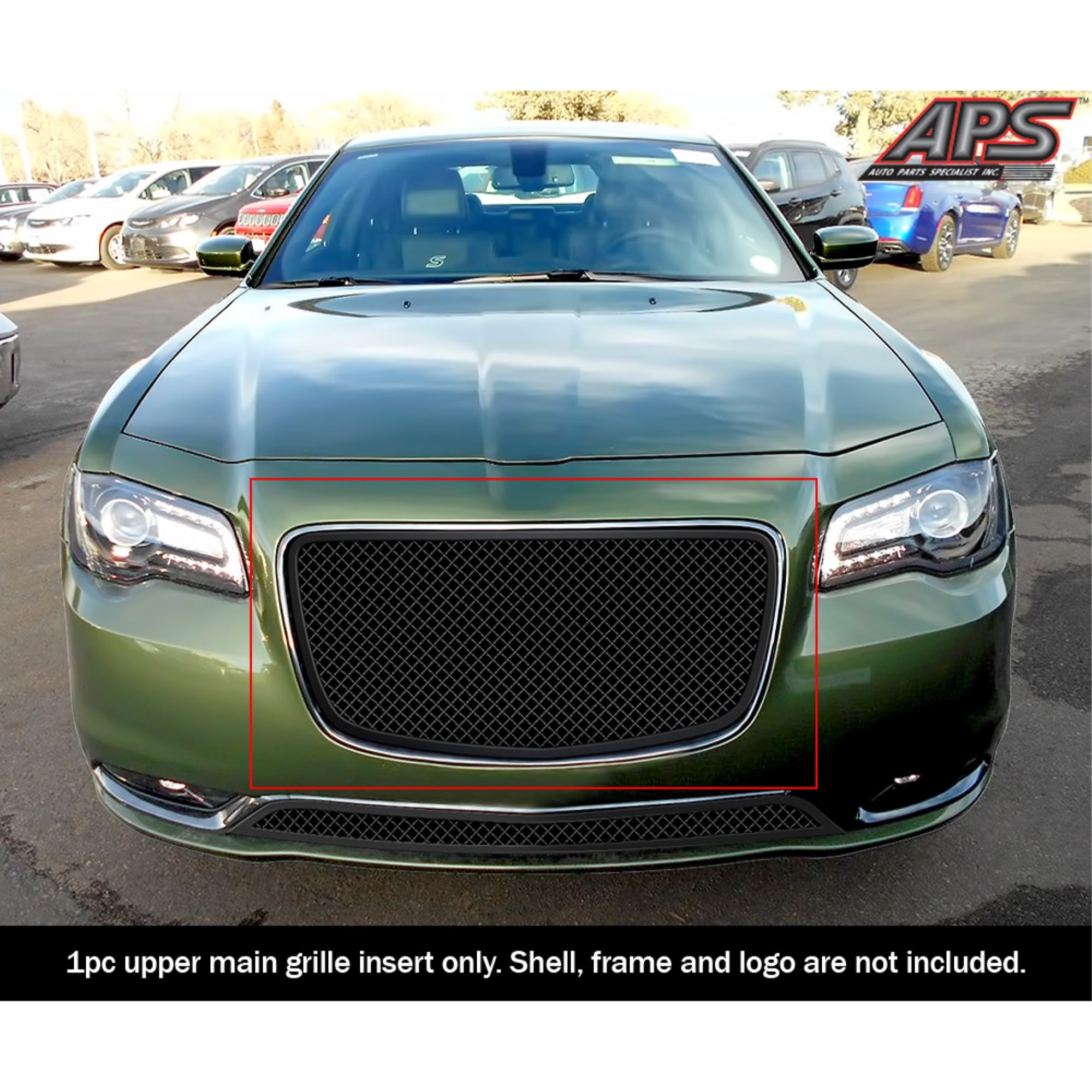 2015-2021 Chrysler 300C/2015-2021 Chrysler 300S Stainless Steel Black Powder Coated Finish 2.5 Mm Wire Mesh Black Wire Mesh Grille
