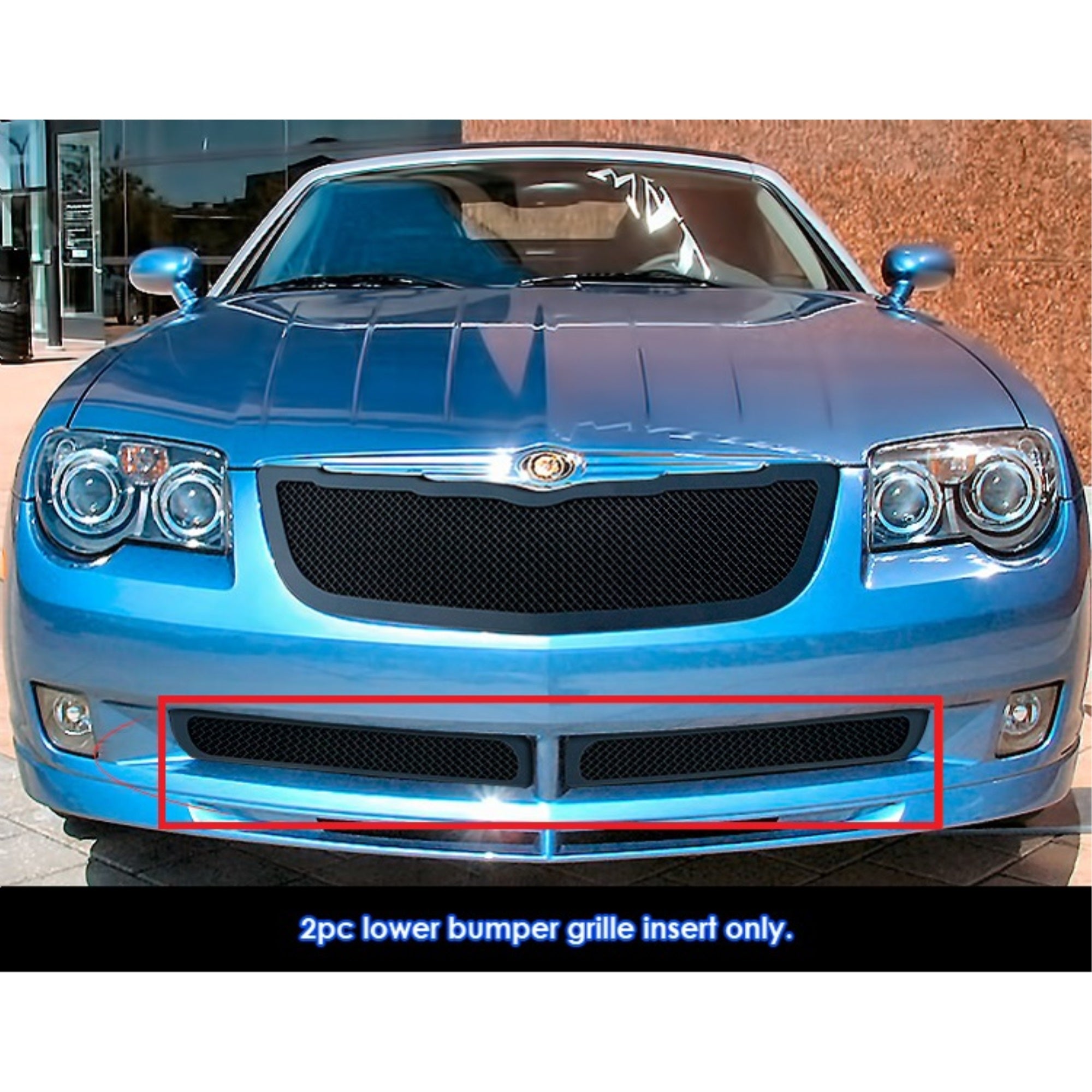 2004-2008 Chrysler Crossfire Stainless Steel Black Powder Coated Finish 1.8 Mm Wire Mesh Black Wire Mesh Grille