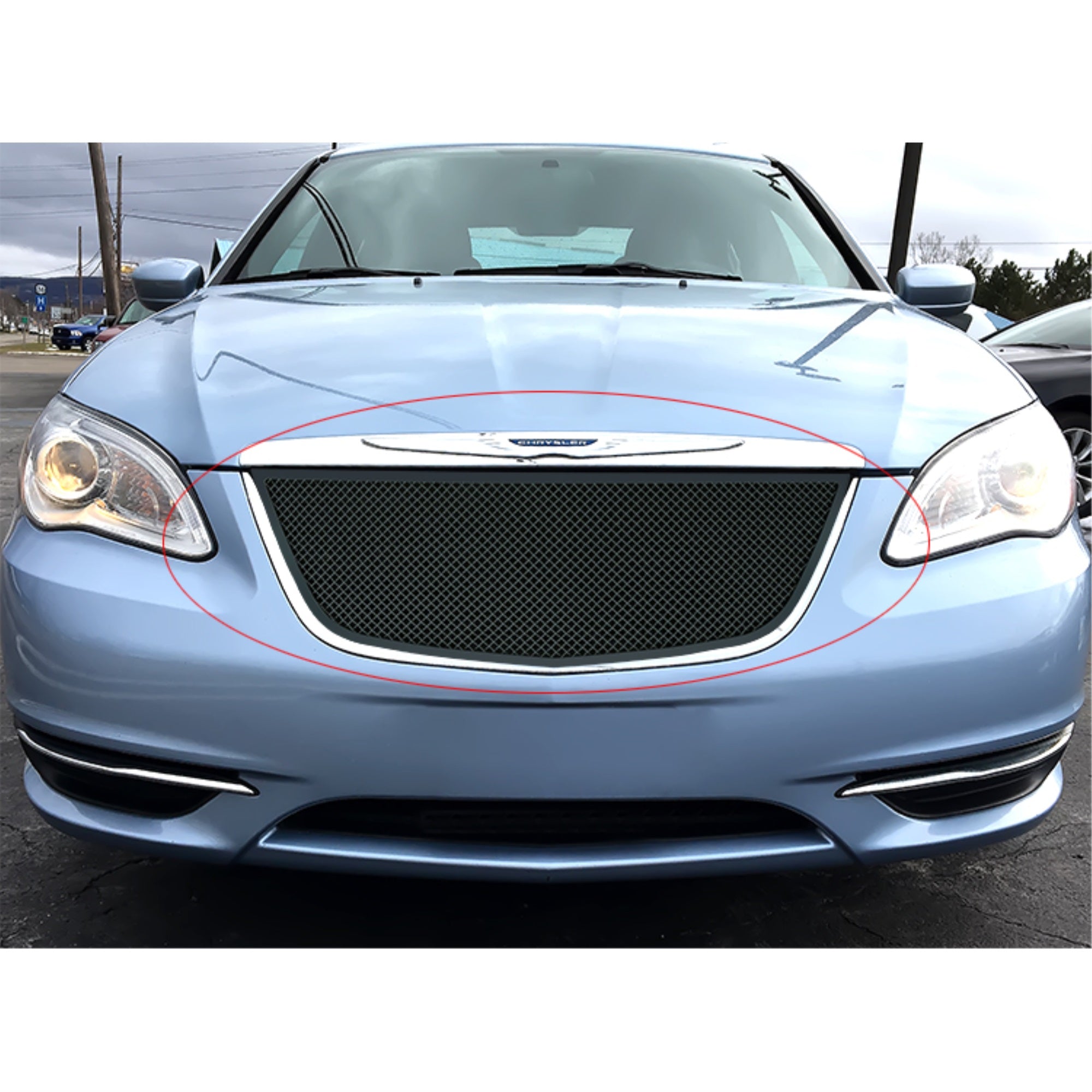 2011-2014 Chrysler 200 Stainless Steel Black Powder Coated Finish 1.8 Mm Wire Mesh Black Wire Mesh Grille