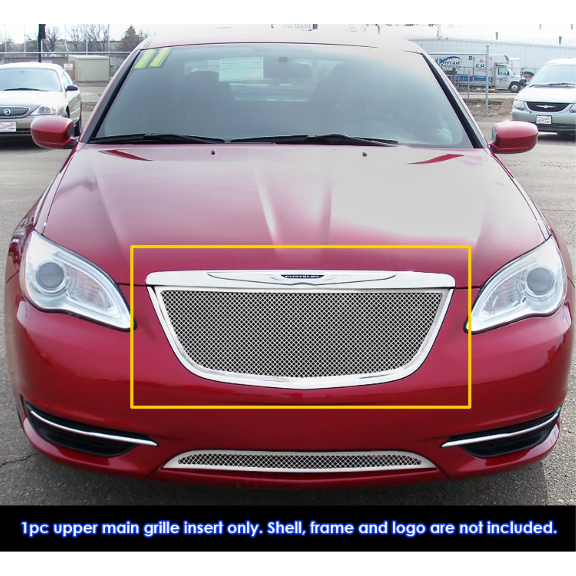 2011-2014 Chrysler 200 Stainless Steel Polished Finish 1.8 Mm Wire Mesh Mesh Grille