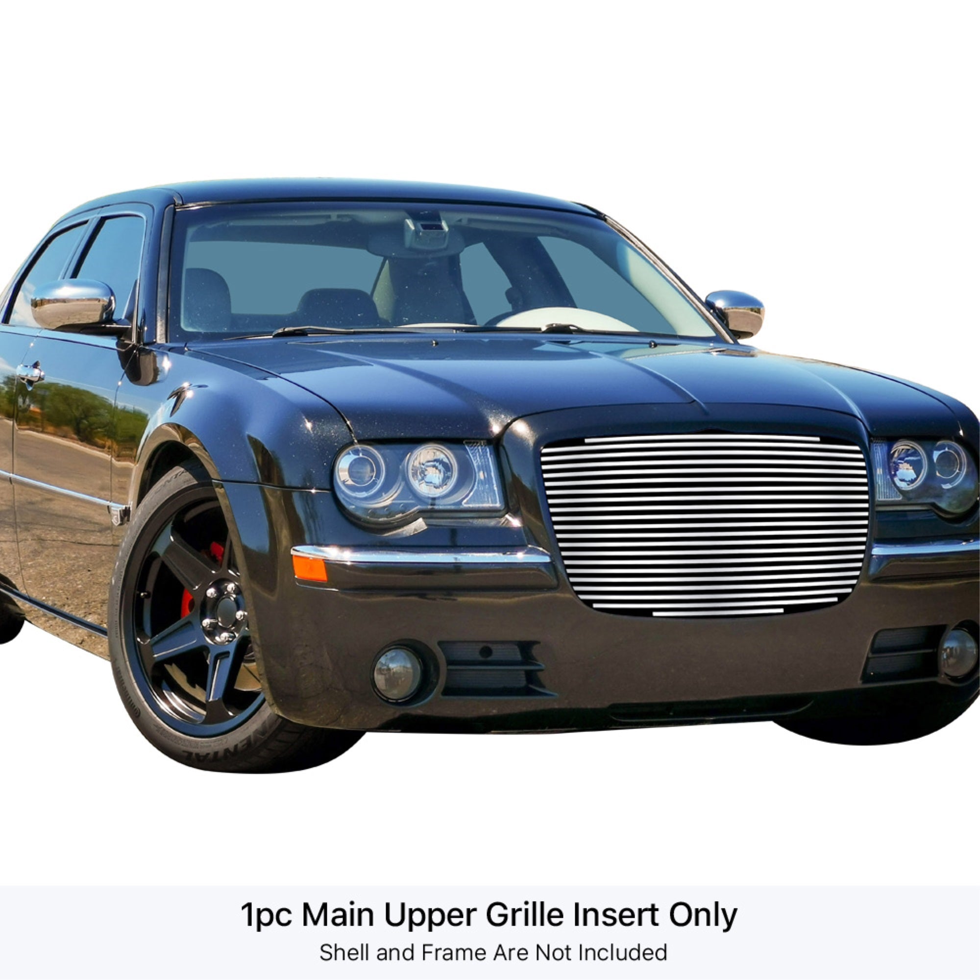 2005-2010 Chrysler 300 /2005-2010 Chrysler 300C Stainless Steel Polished Finish 8X6 Horizontal Billet Stainless Steel Billet Grille