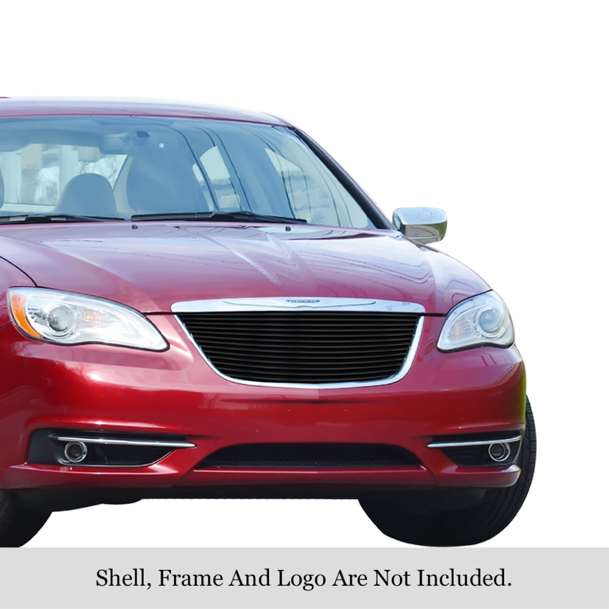 2011-2014 Chrysler 200 Stainless Steel Black Powder Coated Finish 8X6 Horizontal Billet Black Stainless Steel Billet Grille