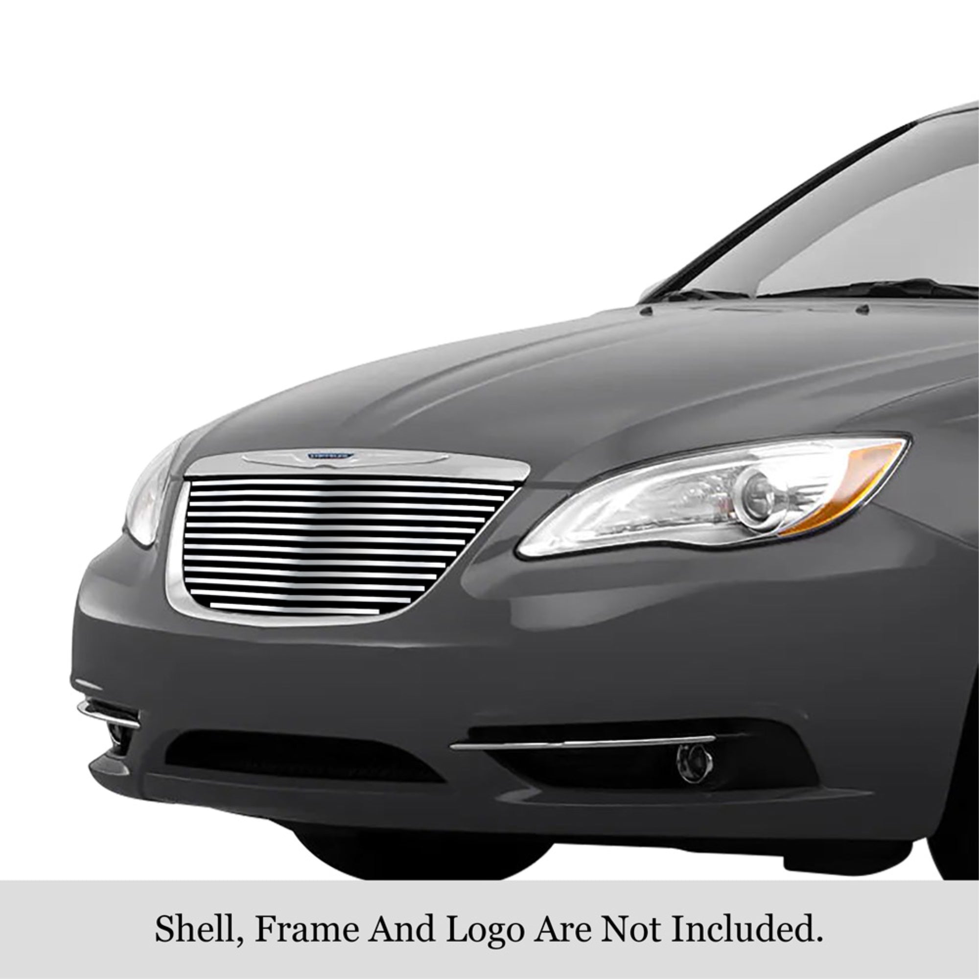 2011-2014 Chrysler 200 304 Stainless Steel Polished Finish 8X6 Horizontal Billet Stainless Steel Billet Grille
