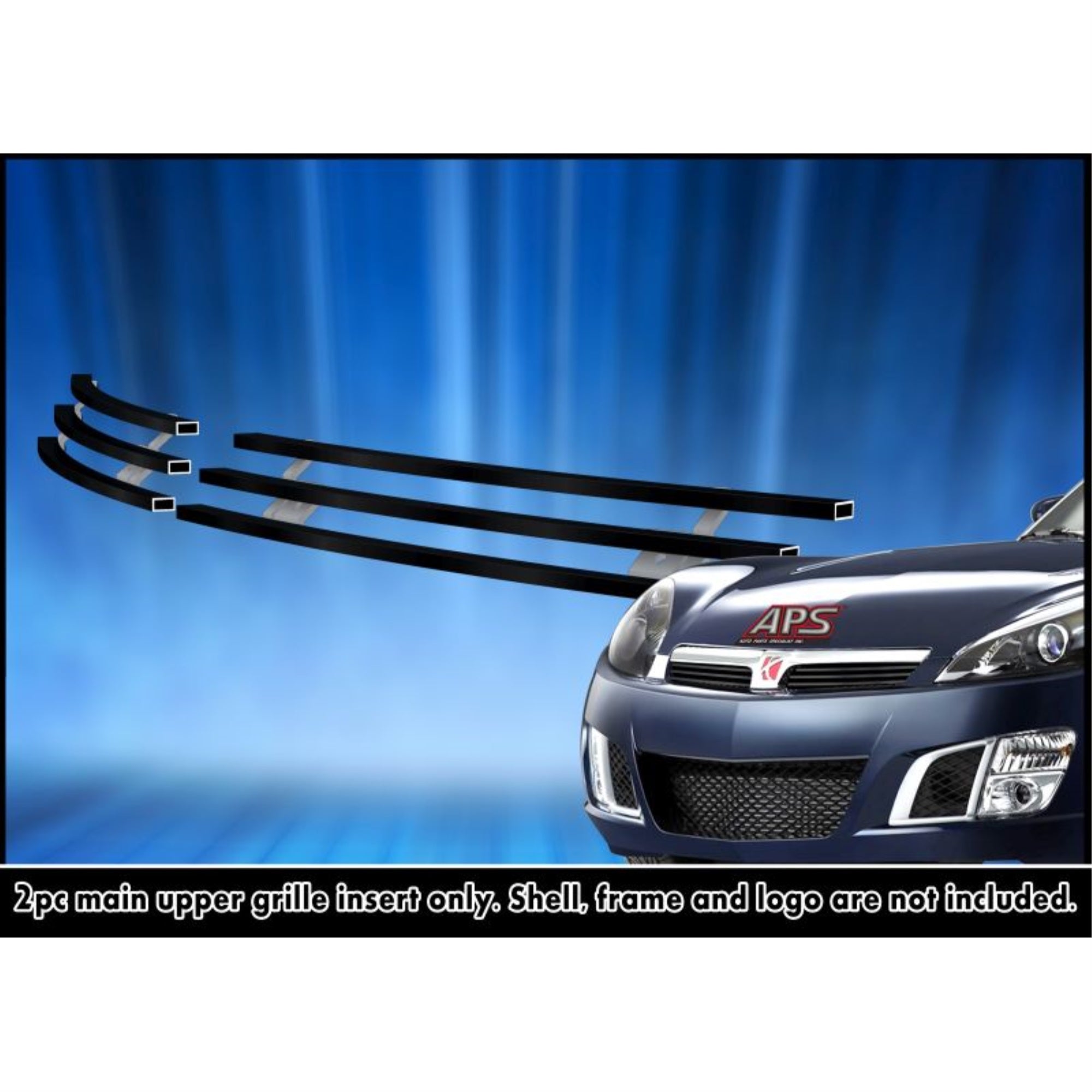 2007-2009 Saturn Sky Red Line Stainless Steel Black Powder Coated Finish Horizontal Billet Black Stainless Steel Billet Grille