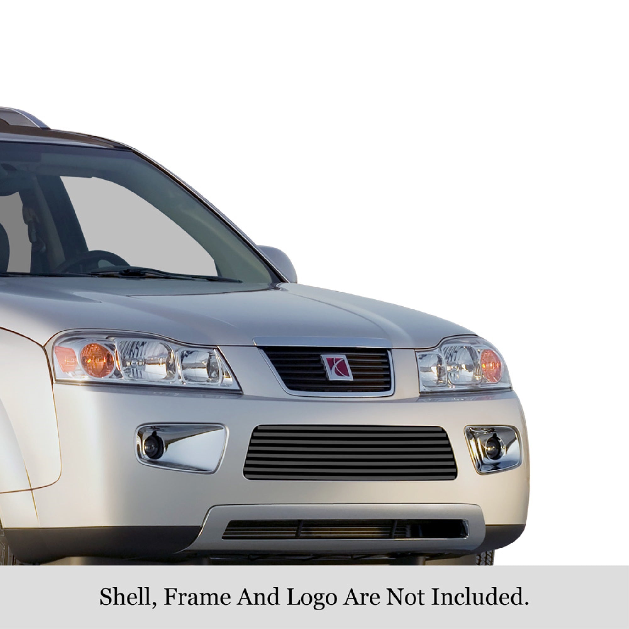 2006-2007 Saturn Vue Not For Red Line Stainless Steel Black Powder Coated Finish 8X6 Horizontal Billet Black Stainless Steel Billet Grille
