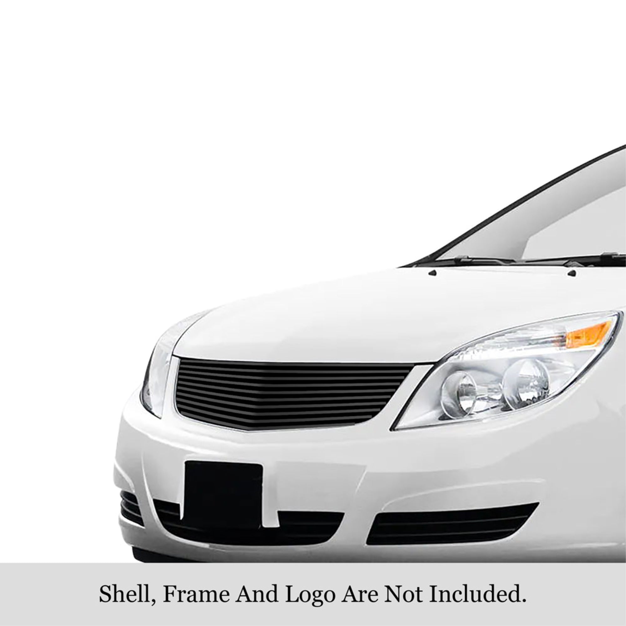 2007-2009 Saturn Aura Stainless Steel Black Powder Coated Finish Horizontal Billet Black Stainless Steel Billet Grille