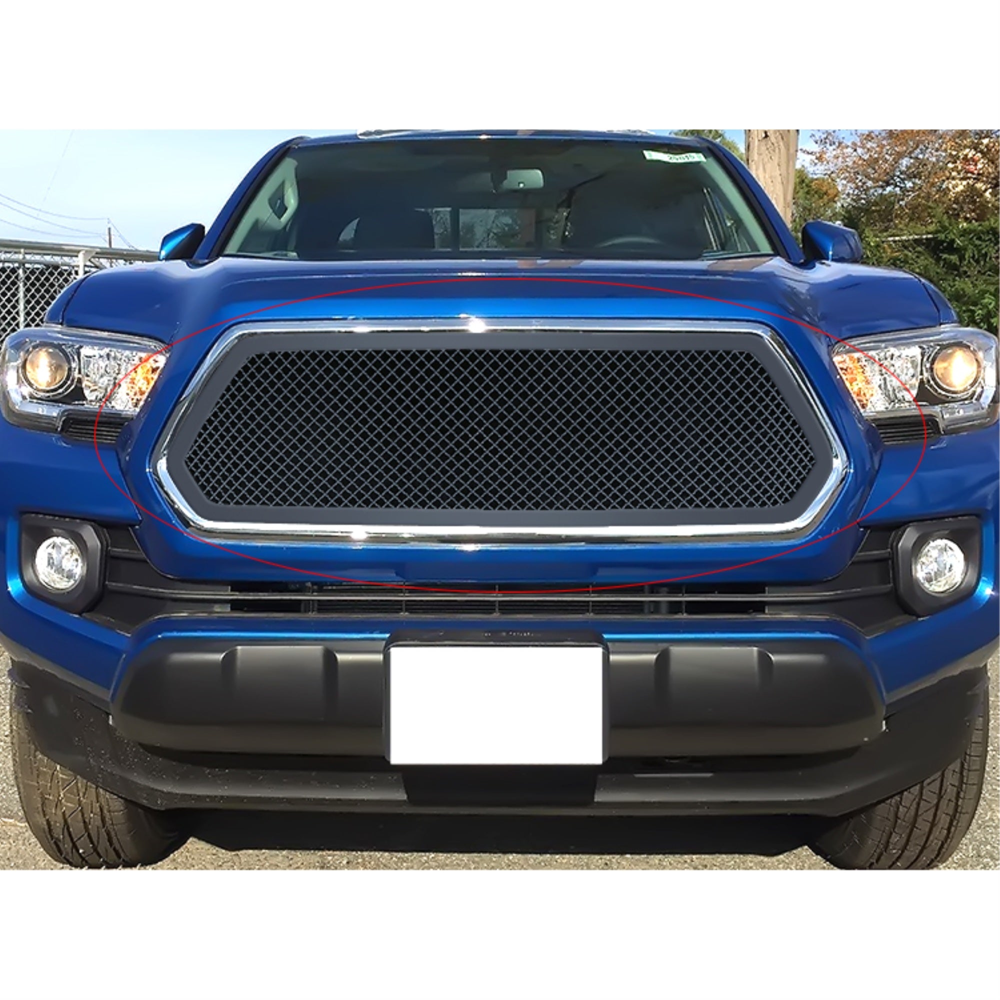 2016-2017 Toyota Tacoma Not Fit With Front Sensor Carbon Steel Black Powder Coated Finish 2.5 Mm Wire Mesh Black Wire Mesh Grille