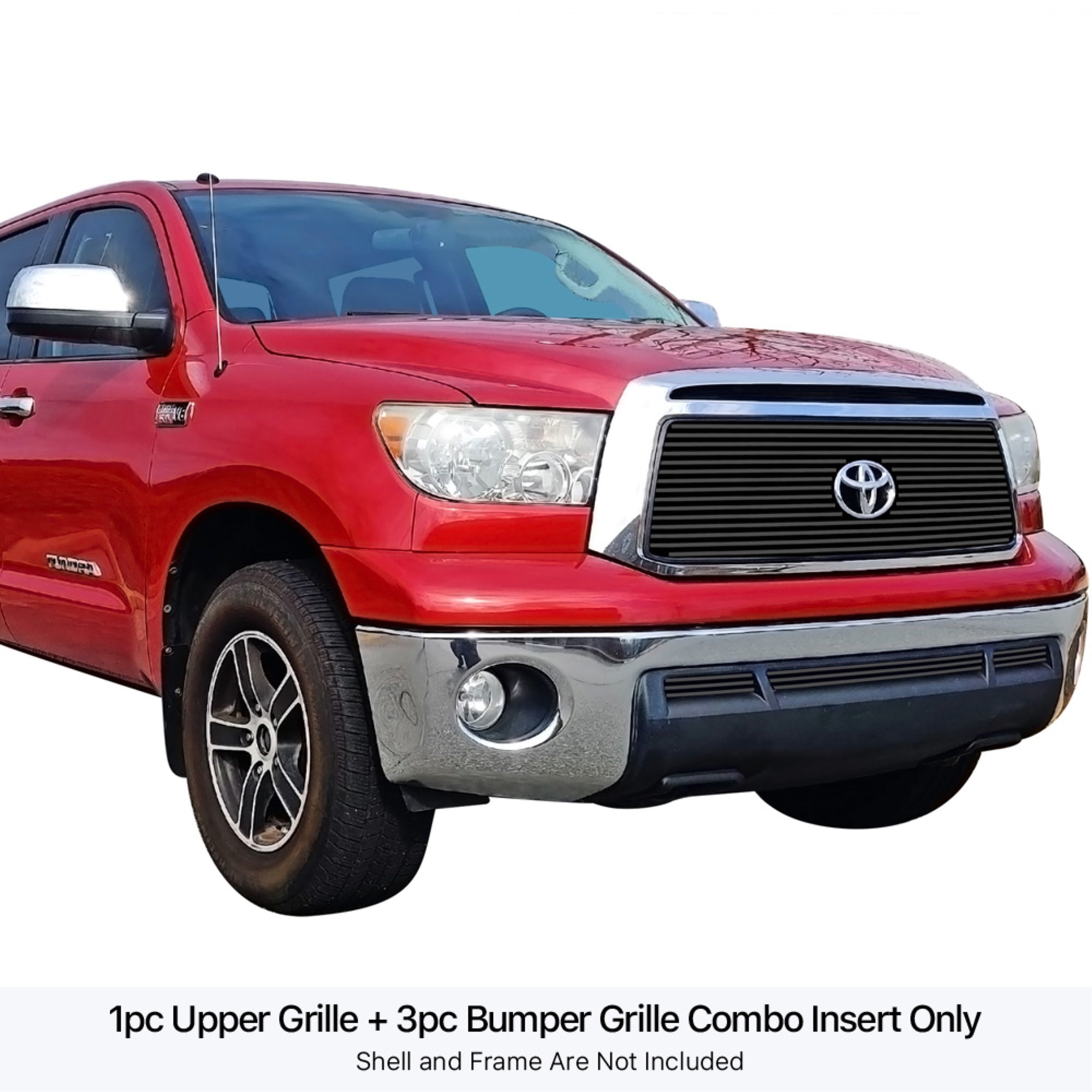 2010-2013 Toyota Tundra Stainless Steel Black Powder Coated Finish 8X6 Horizontal Billet Black Stainless Steel Billet Grille