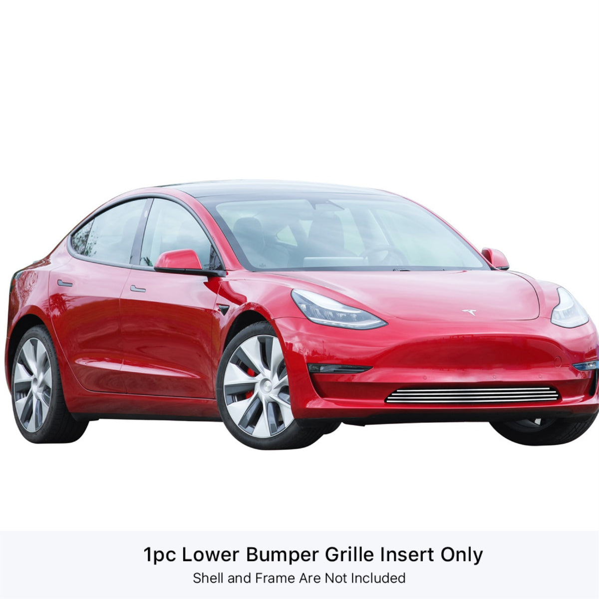 2017-2021 Tesla Model 3 Stainless Steel Polished Finish 8X6 Horizontal Billet Stainless Steel Billet Grille