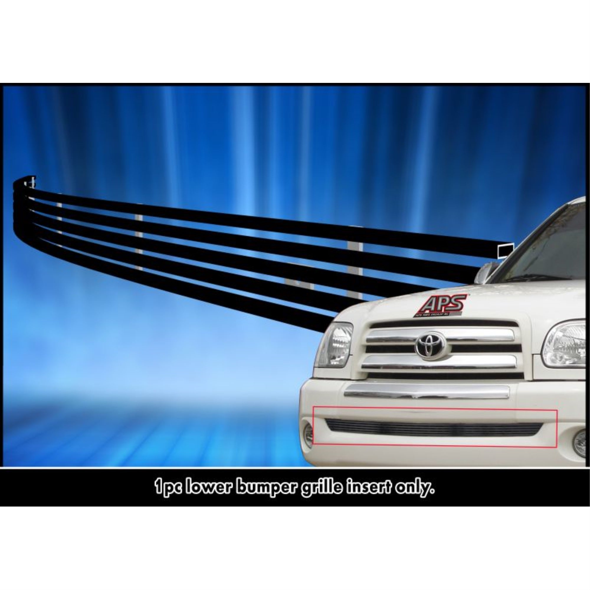 2003-2006 Toyota Tundra Stainless Steel Black Powder Coated Finish 8X6 Horizontal Billet Black Stainless Steel Billet Grille