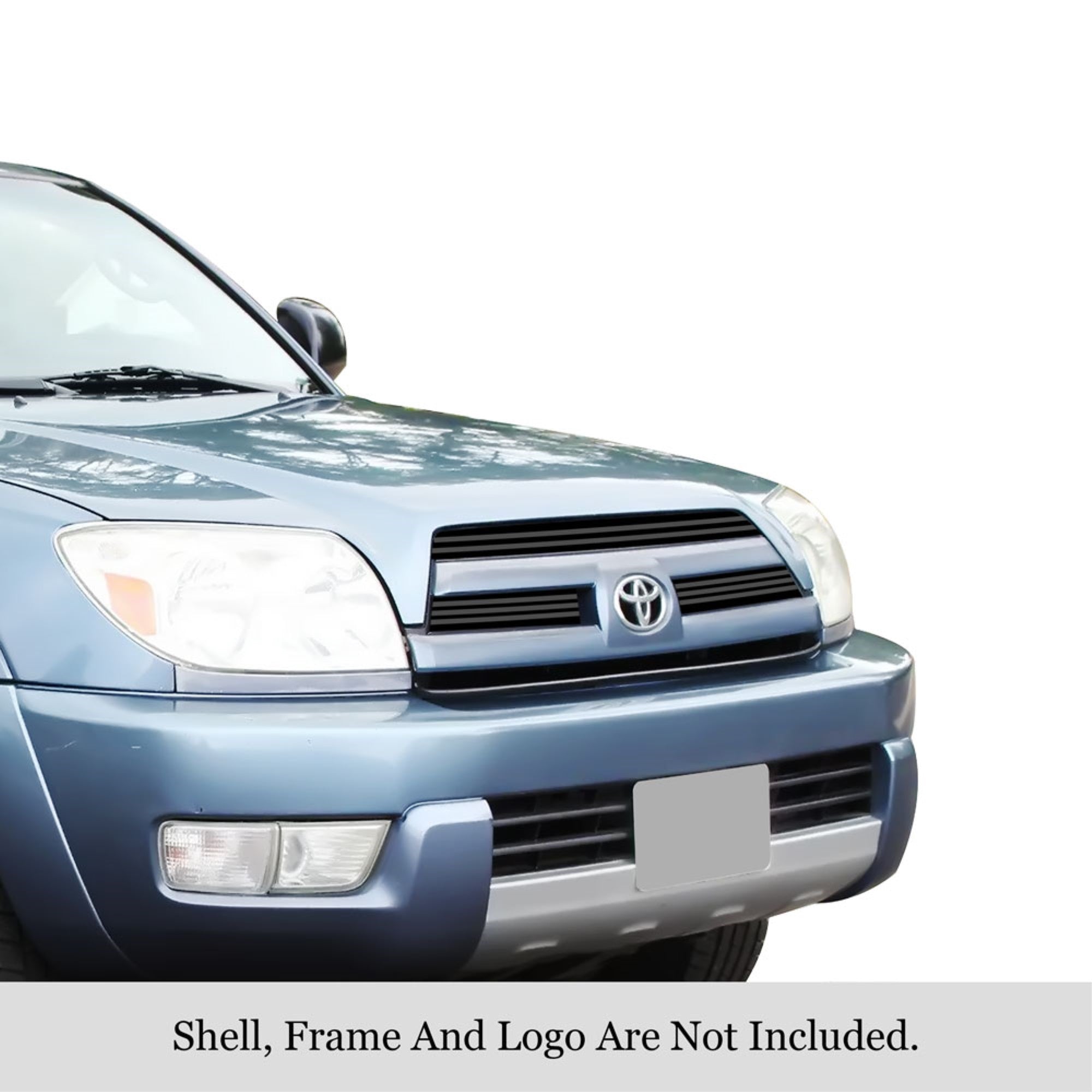 2003-2005 Toyota 4Runner Stainless Steel Black Powder Coated Finish 8X6 Horizontal Billet Black Stainless Steel Billet Grille