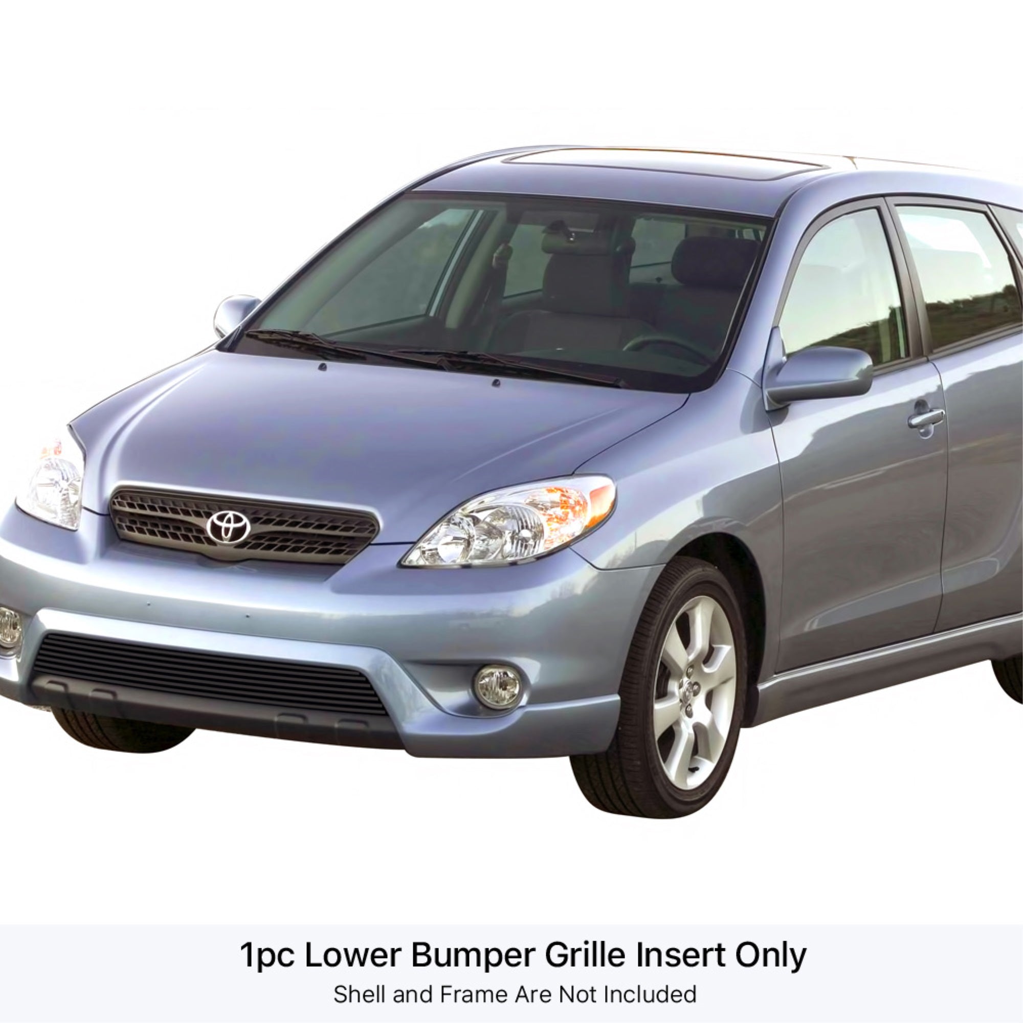 2003-2008 Toyota Matrix Stainless Steel Black Powder Coated Finish 8X6 Horizontal Billet Black Stainless Steel Billet Grille