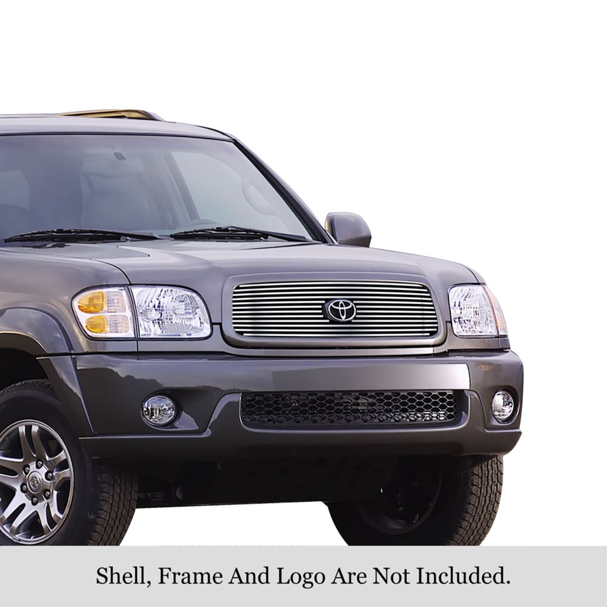 2001-2004 Toyota Sequoia 304 Stainless Steel Polished Finish 8X6 Horizontal Billet Stainless Steel Billet Grille