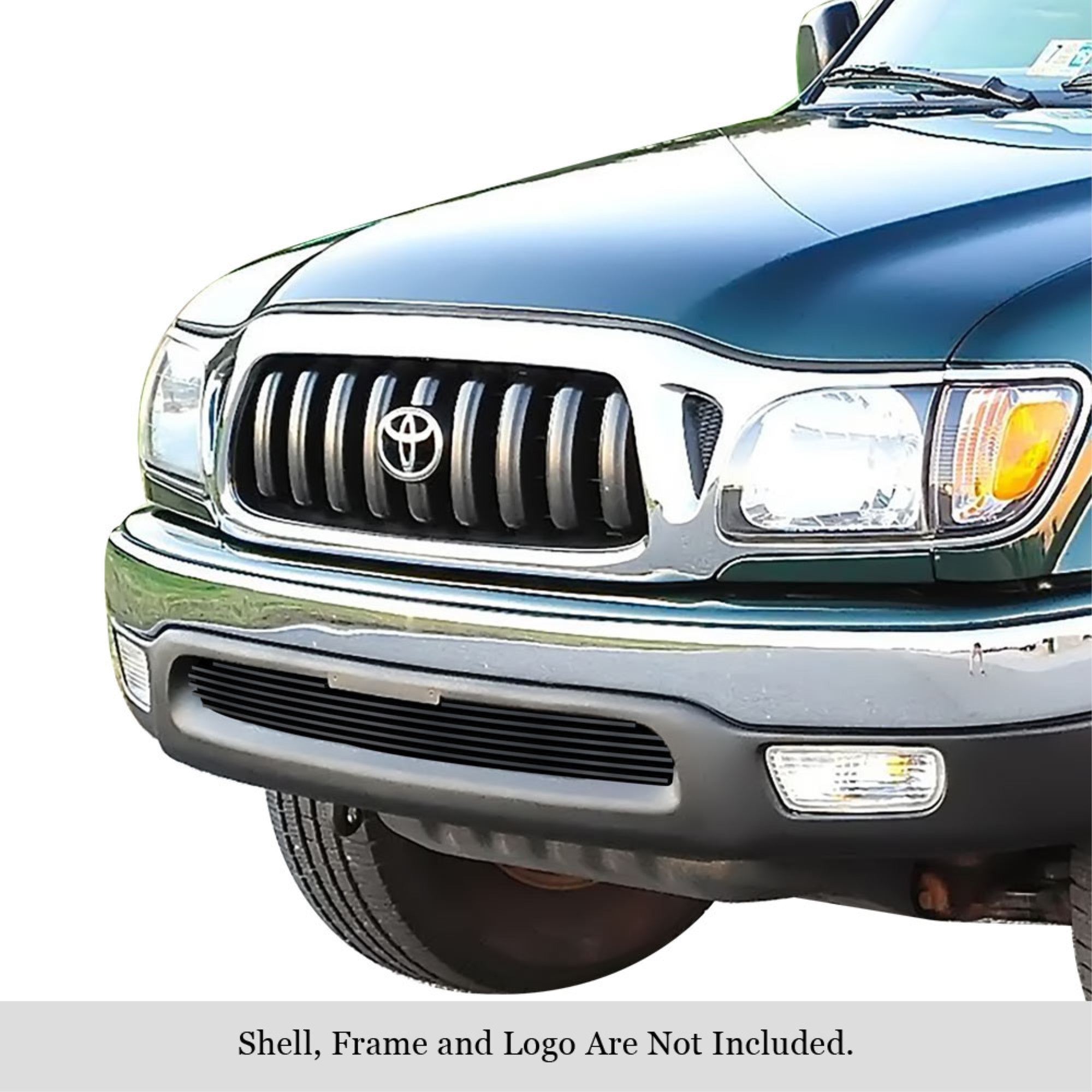2001-2004 Toyota Tacoma 2Wd, Not For Prerunner Stainless Steel Black Powder Coated Finish Horizontal Billet Black Stainless Steel Billet Grille