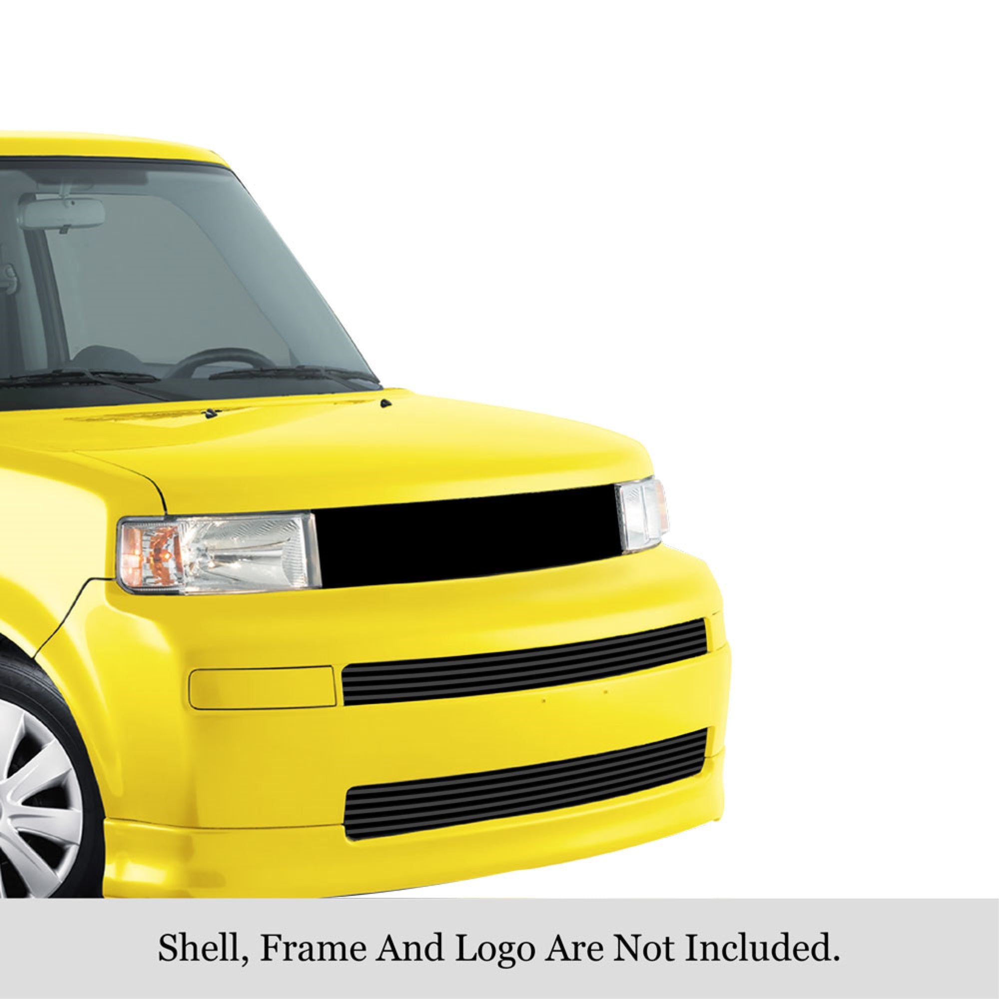 2003-2007 Scion Xb Stainless Steel Black Powder Coated Finish 8X6 Horizontal Billet Black Stainless Steel Billet Grille