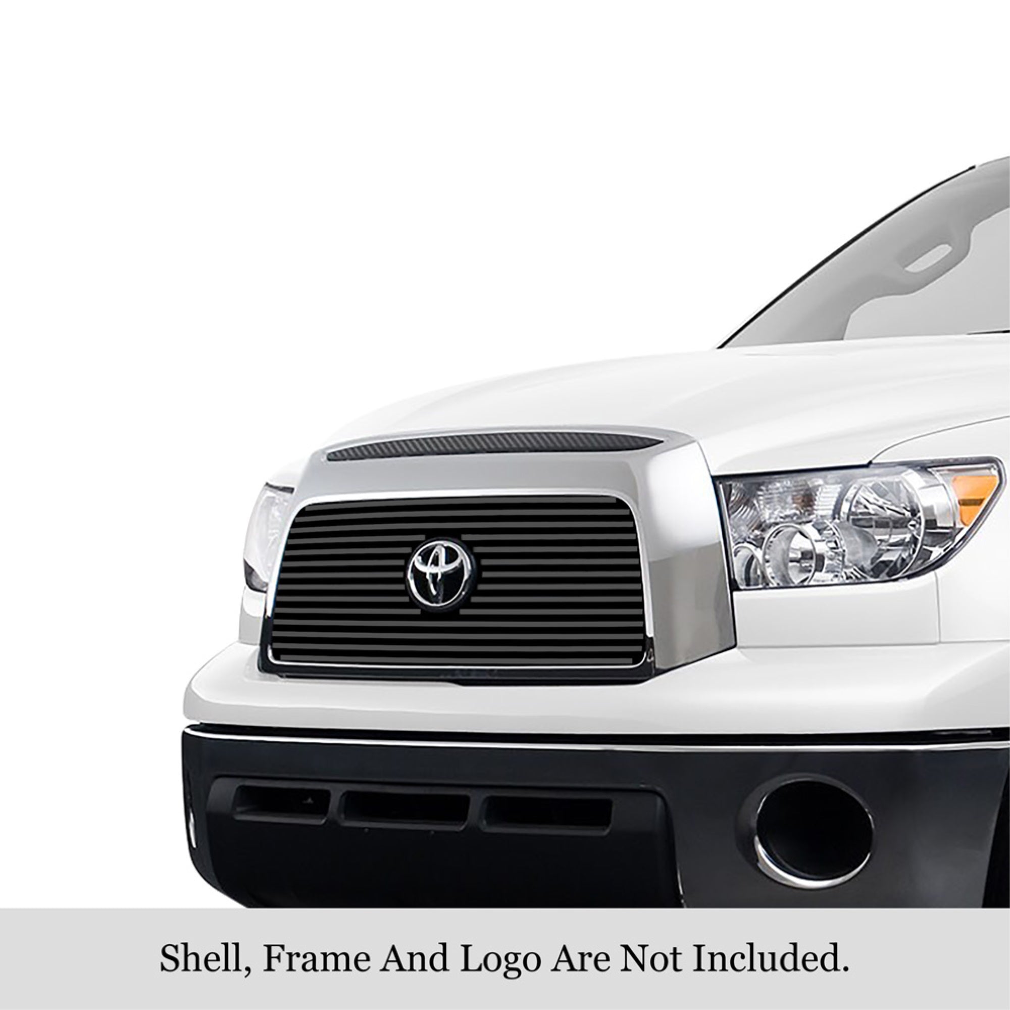 2007-2009 Toyota Tundra With Logo Show Stainless Steel Black Powder Coated Finish 8X6 Horizontal Billet Black Stainless Steel Billet Grille