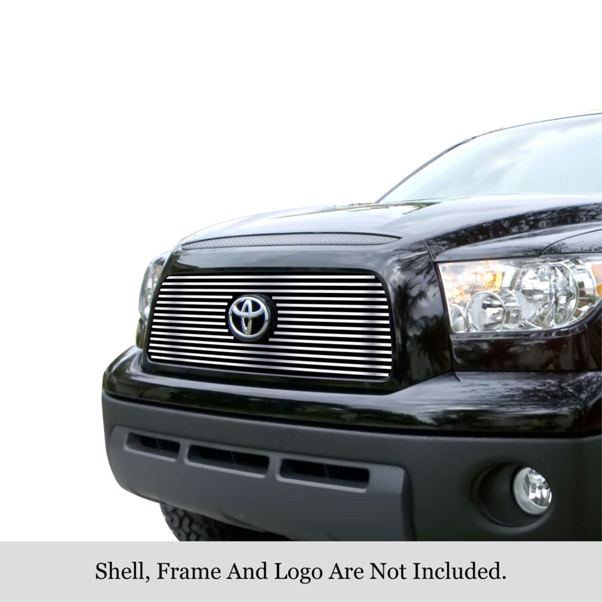 2007-2009 Toyota Tundra With Logo Show 304 Stainless Steel Polished Finish 8X6 Horizontal Billet Stainless Steel Billet Grille