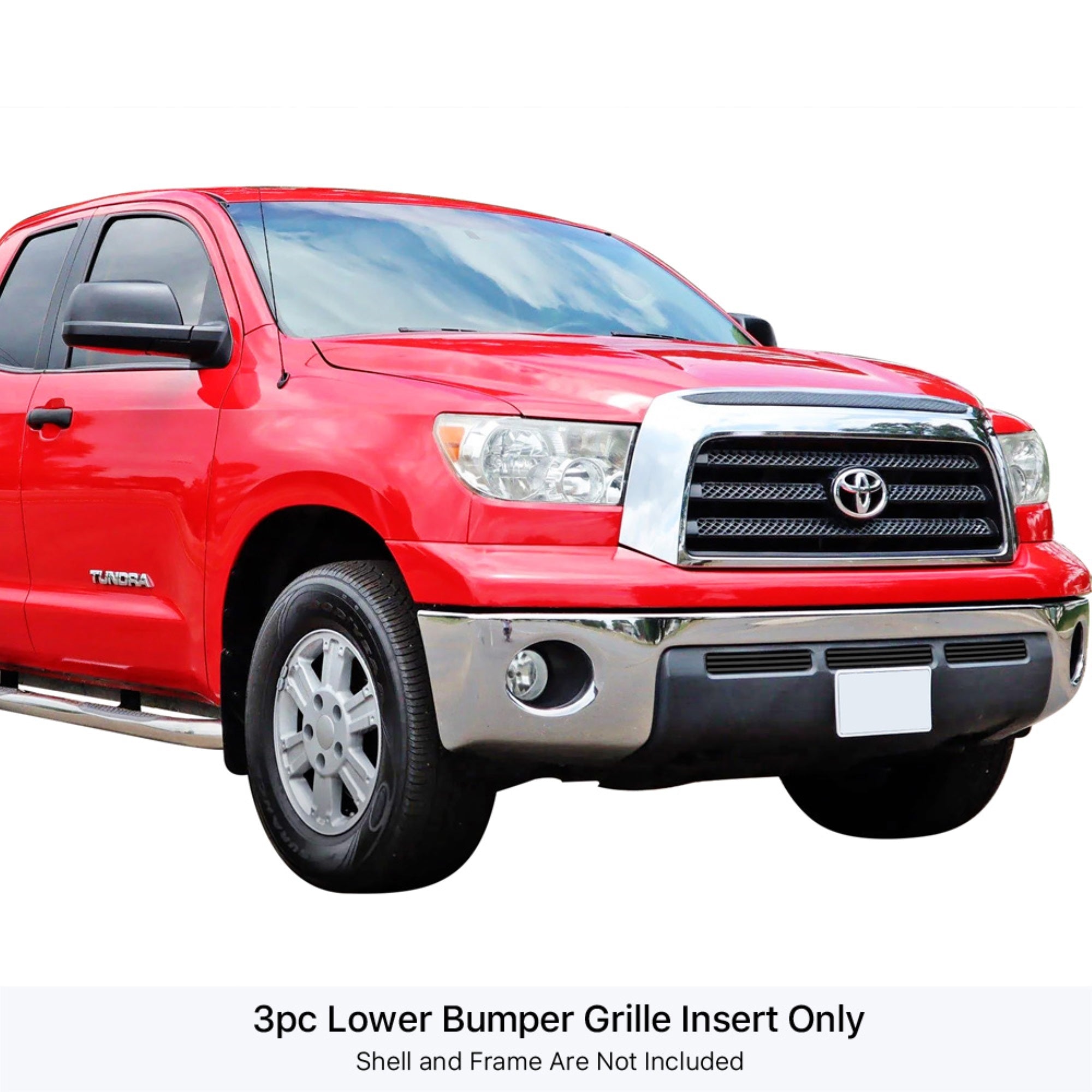 2007-2009 Toyota Tundra Stainless Steel Black Powder Coated Finish 8X6 Horizontal Billet Black Stainless Steel Billet Grille