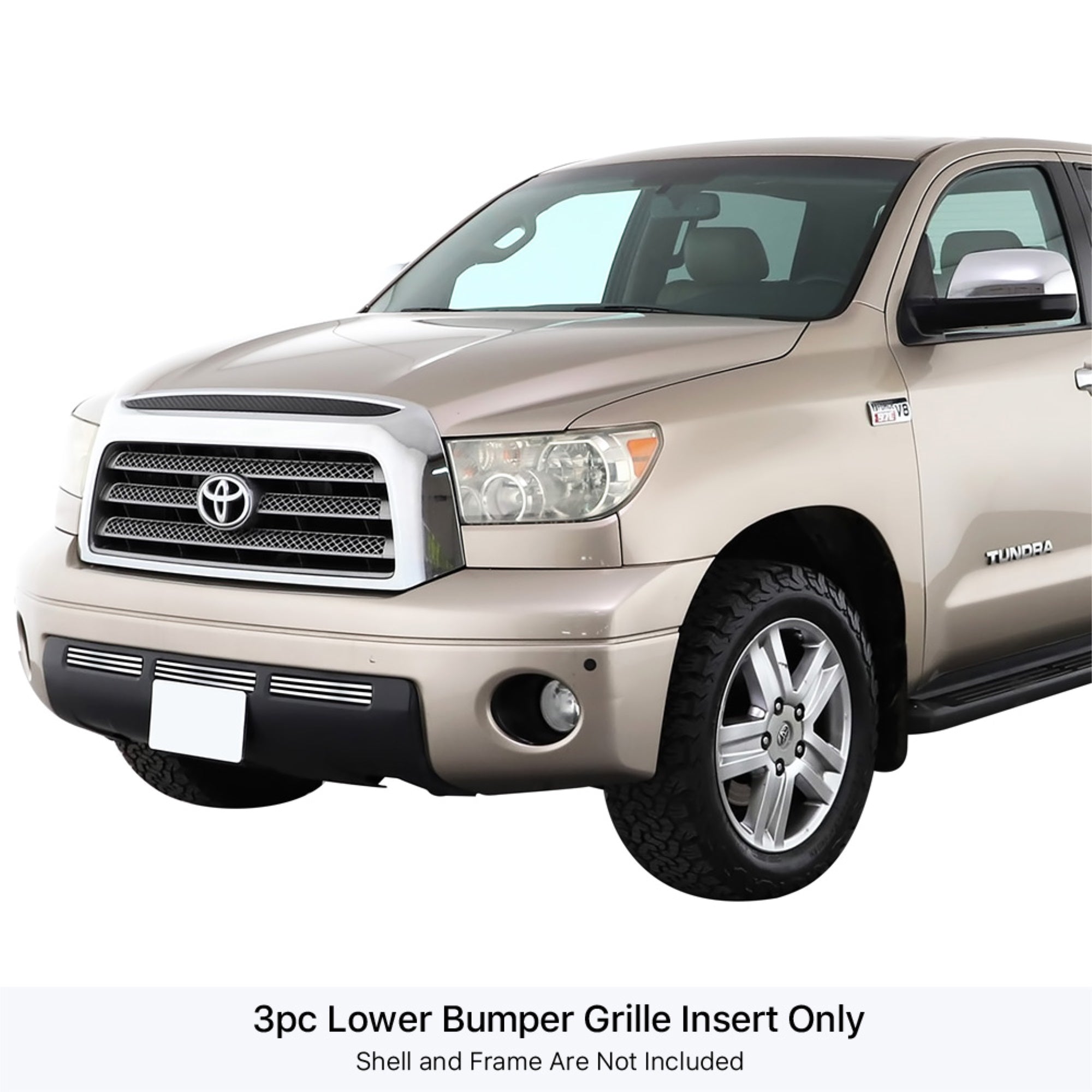 2007-2009 Toyota Tundra 304 Stainless Steel Polished Finish 8X6 Horizontal Billet Stainless Steel Billet Grille