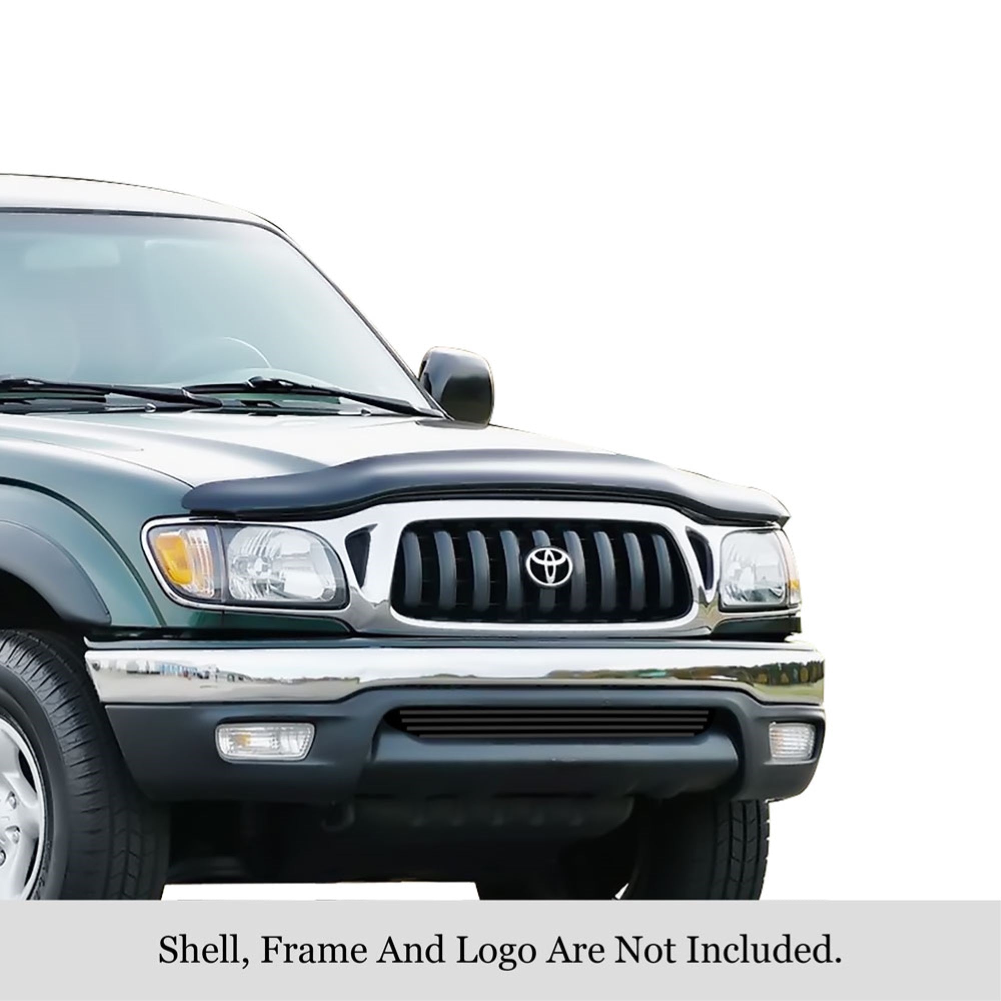2001-2004 Toyota Tacoma Prerunner 4Wd Stainless Steel Black Powder Coated Finish 8X6 Horizontal Billet Black Stainless Steel Billet Grille