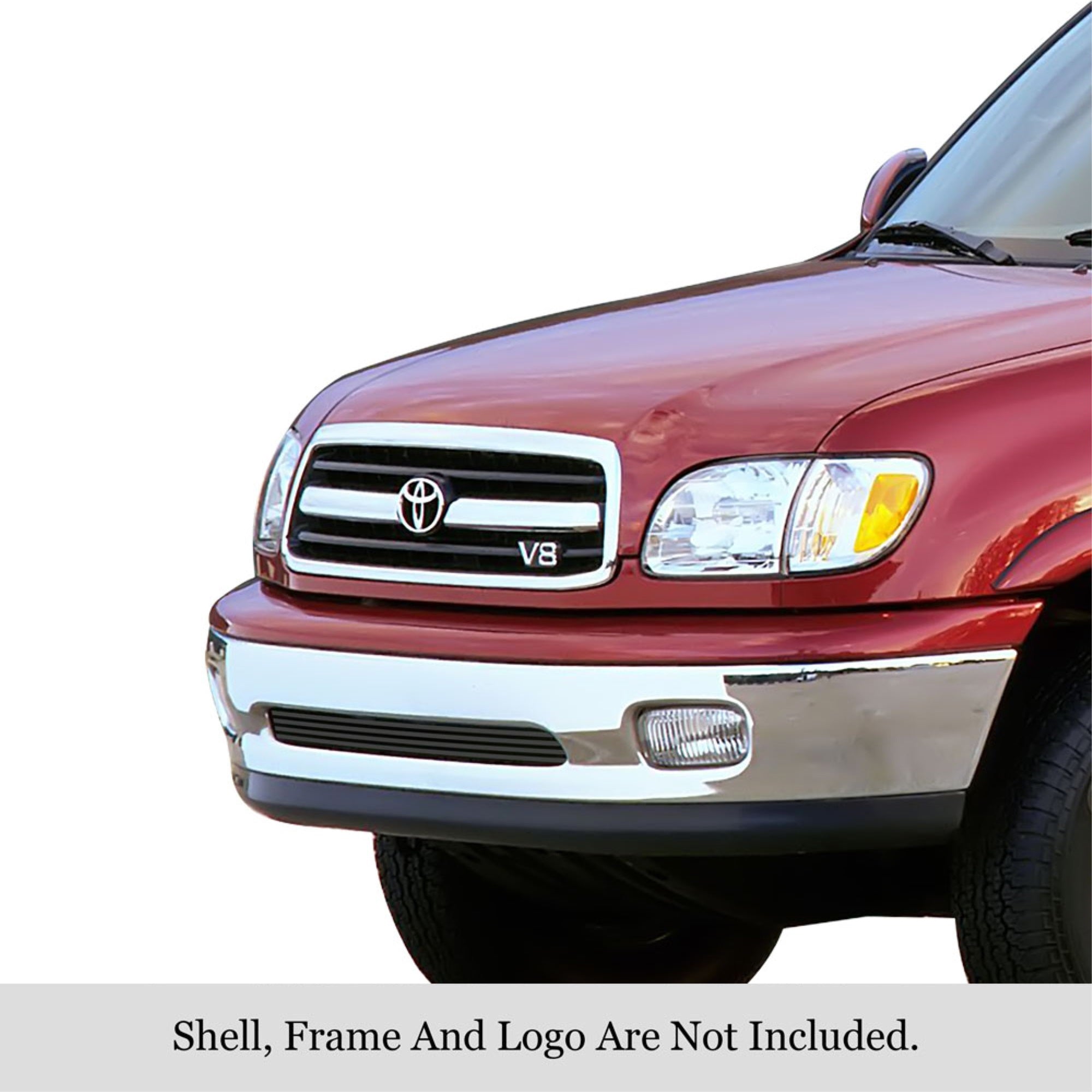 1999-2002 Toyota Tundra Stainless Steel Black Powder Coated Finish 8X6 Horizontal Billet Black Stainless Steel Billet Grille