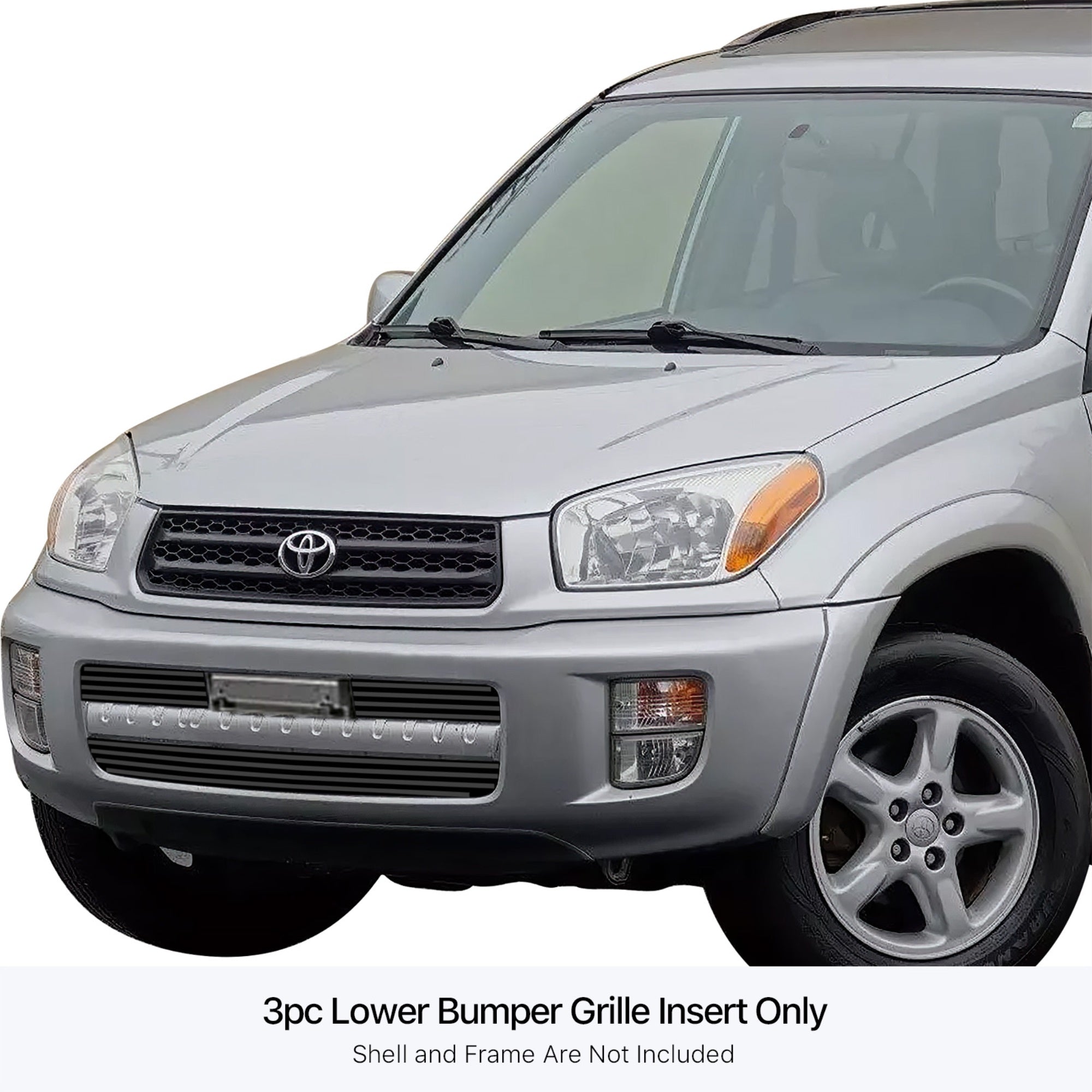 Stainless Steel Lower Bumper Black Stainless Steel Billet Grille 2001-2003 Toyota RAV4 Not For S Model