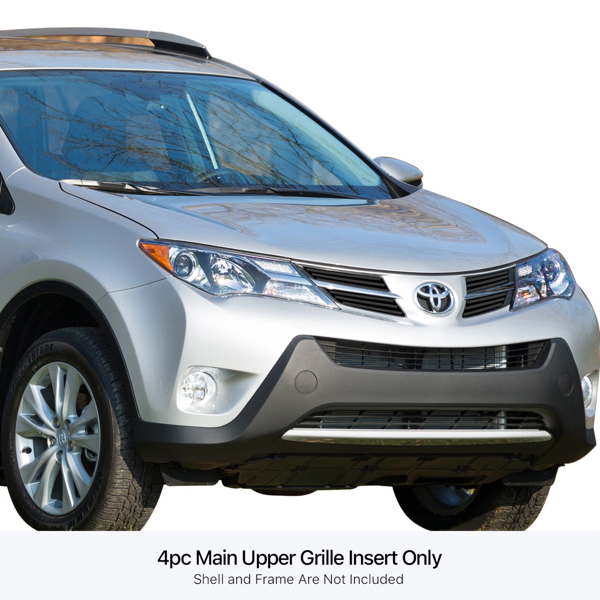 Stainless Steel Main Upper Black Stainless Steel Billet Grille 2013-2015 Toyota RAV4