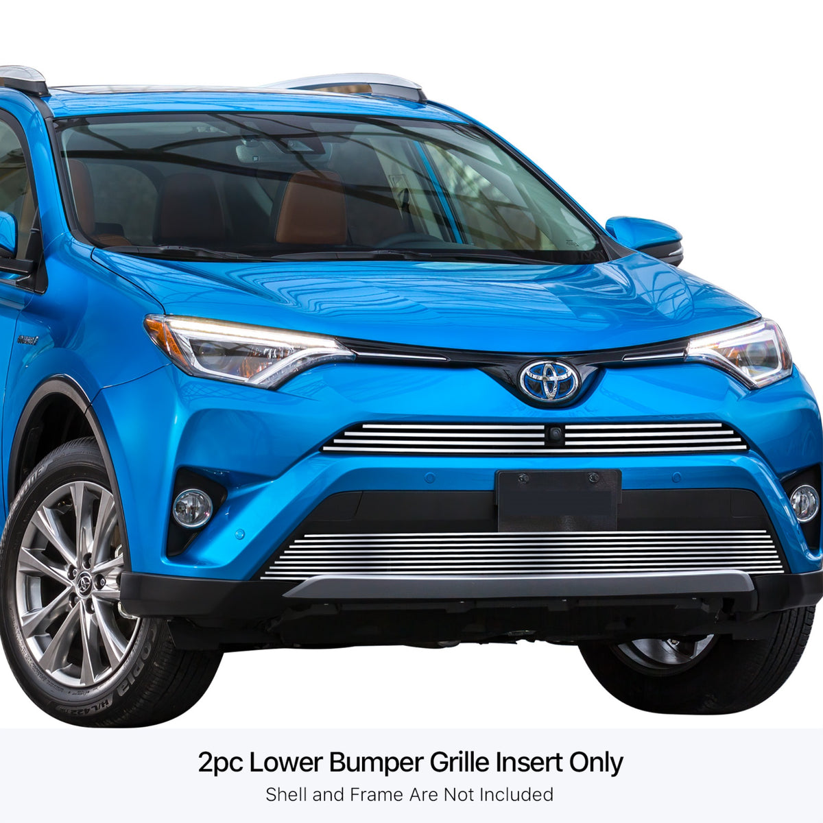 Stainless Steel Lower Bumper Stainless Steel Billet Grille 2016-2018 Toyota Rav4 With Camera (Not For Se)