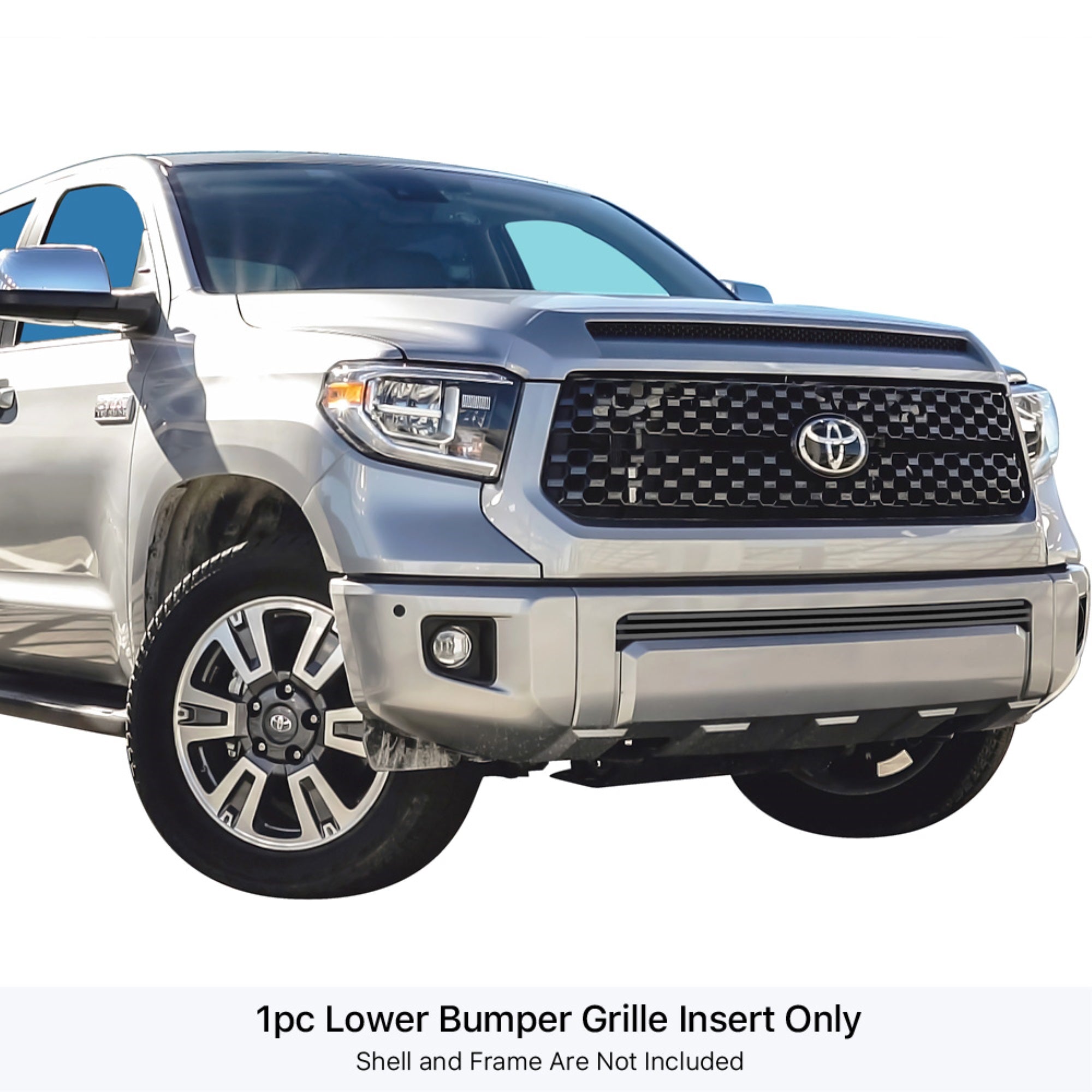 2014-2021 Toyota Tundra Stainless Steel Black Powder Coated Finish 8X6 Horizontal Billet Black Stainless Steel Billet Grille