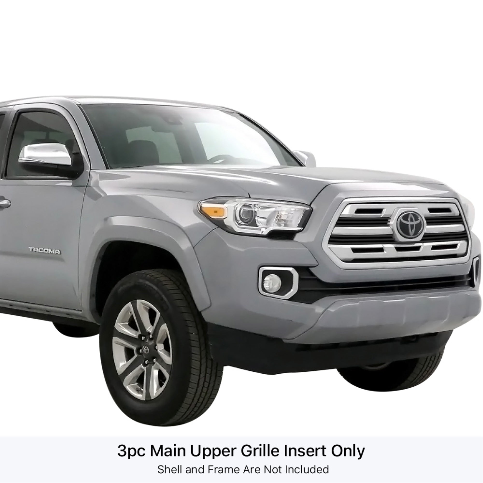 2016-2021 Toyota Tacoma Sr/ 2016-2021 Toyota Tacoma Sr5 Stainless Steel Black Powder Coated Finish 8X6 Horizontal Billet Black Stainless Steel Billet Grille