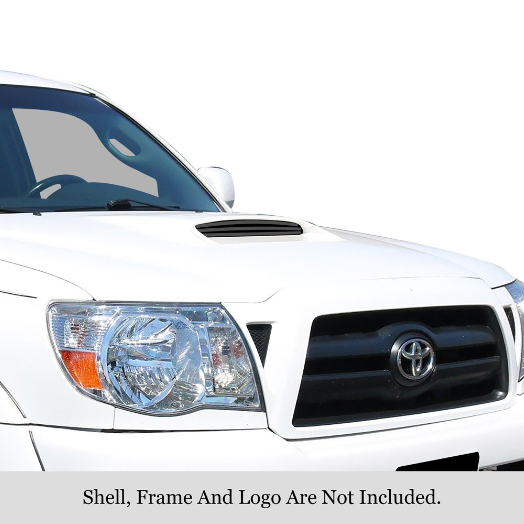 2005-2011 Toyota Tacoma Trd Sport Hood Grille Stainless Steel Black Powder Coated Finish 8X6 Horizontal Billet Black Stainless Steel Billet Grille