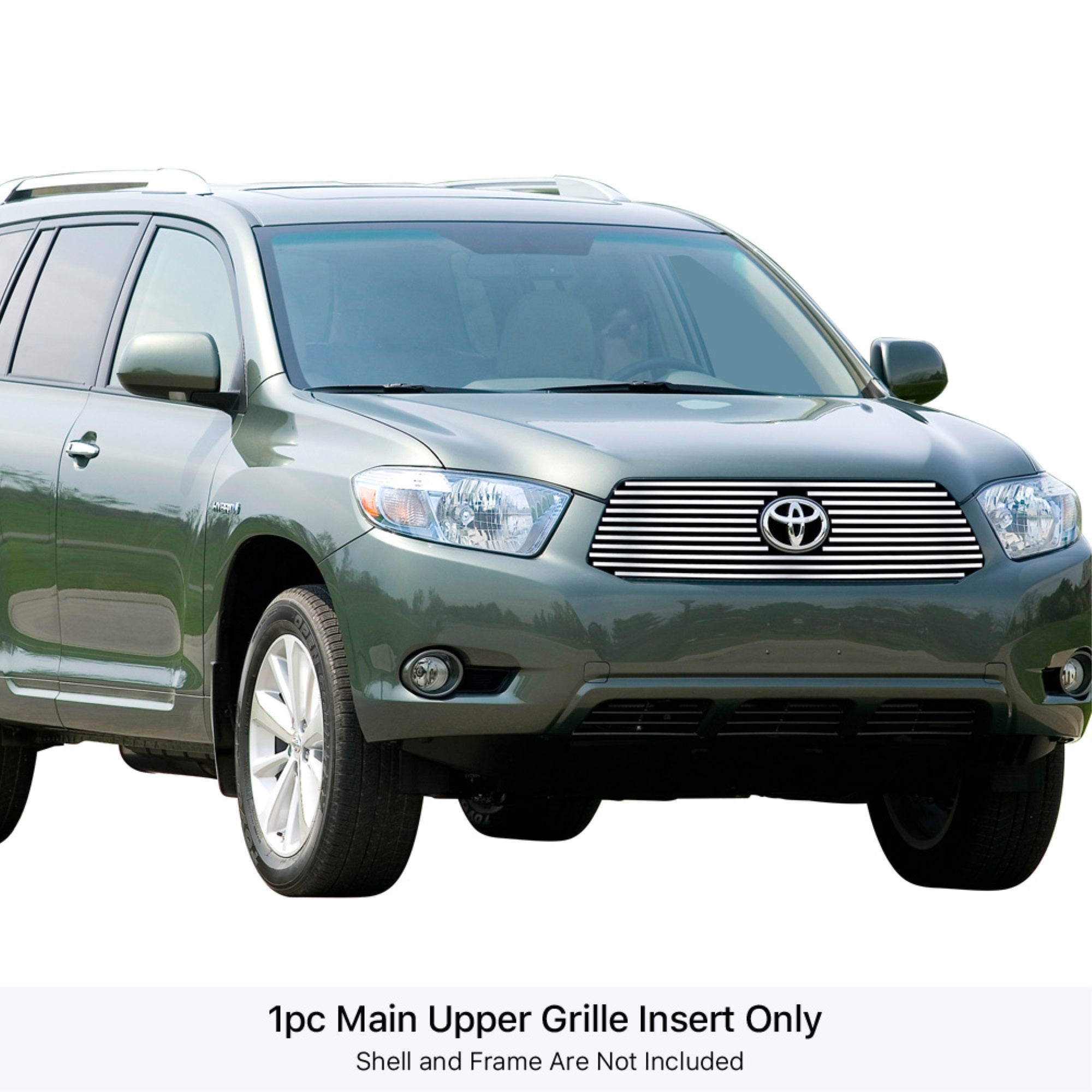 2008-2010 Toyota Highlander 304 Stainless Steel Polished Finish 8X6 Horizontal Billet Stainless Steel Billet Grille