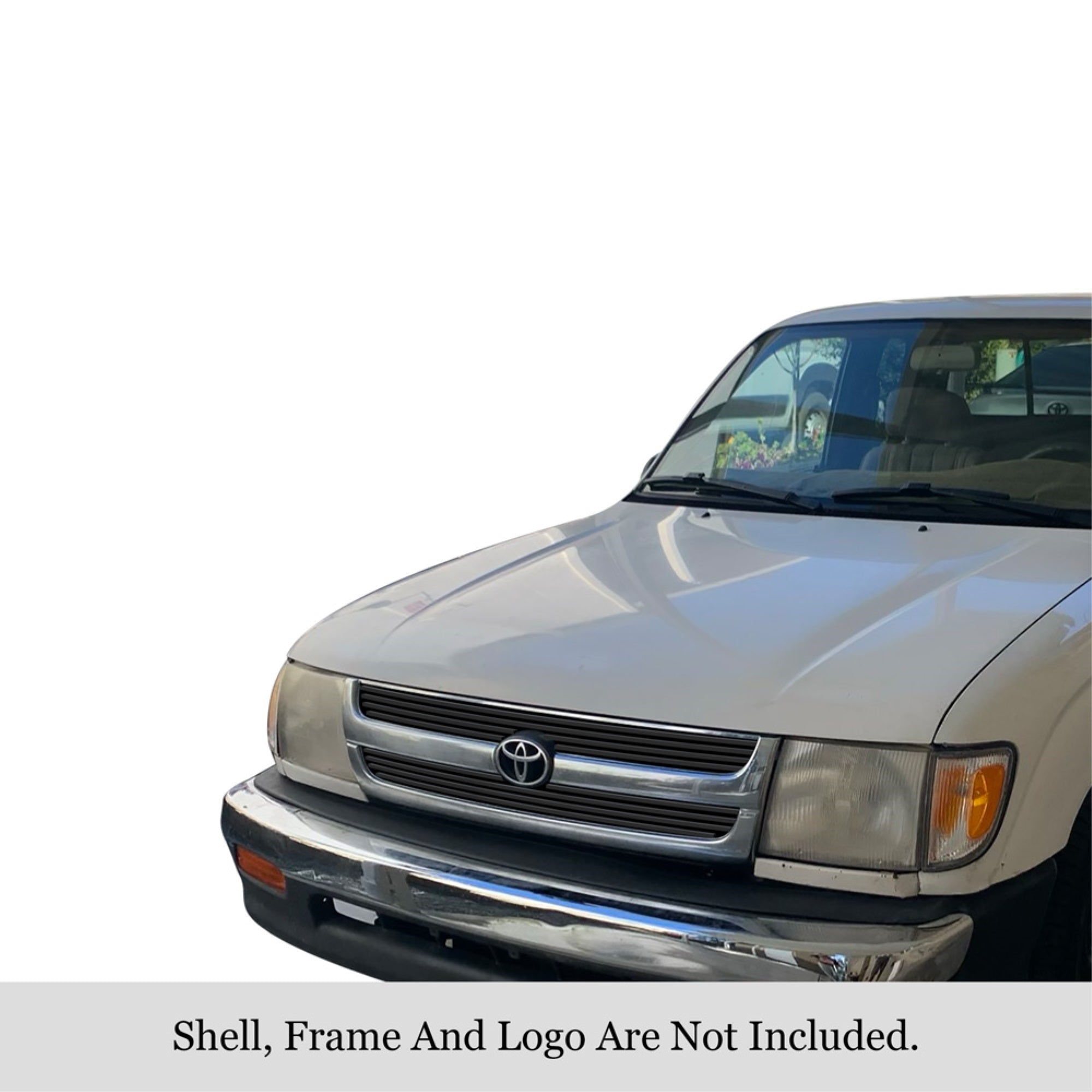 1998-2000 Toyota Tacoma 2Wd Not For Prerunner Stainless Steel Black Powder Coated Finish Horizontal Billet Black Stainless Steel Billet Grille
