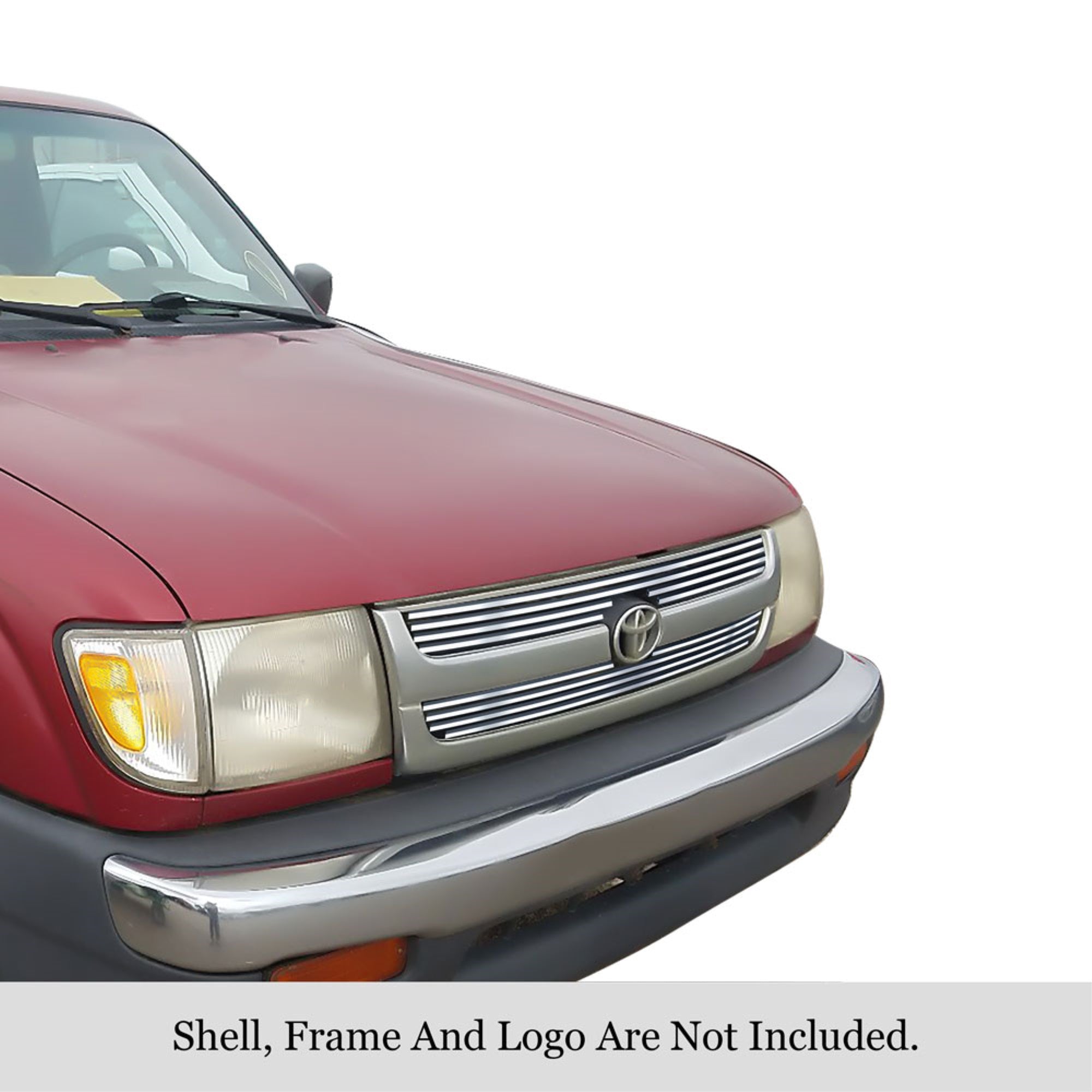 1998-2000 Toyota Tacoma 2Wd Not For Prerunner 304 Stainless Steel Polished Finish Horizontal Billet Stainless Steel Billet Grille
