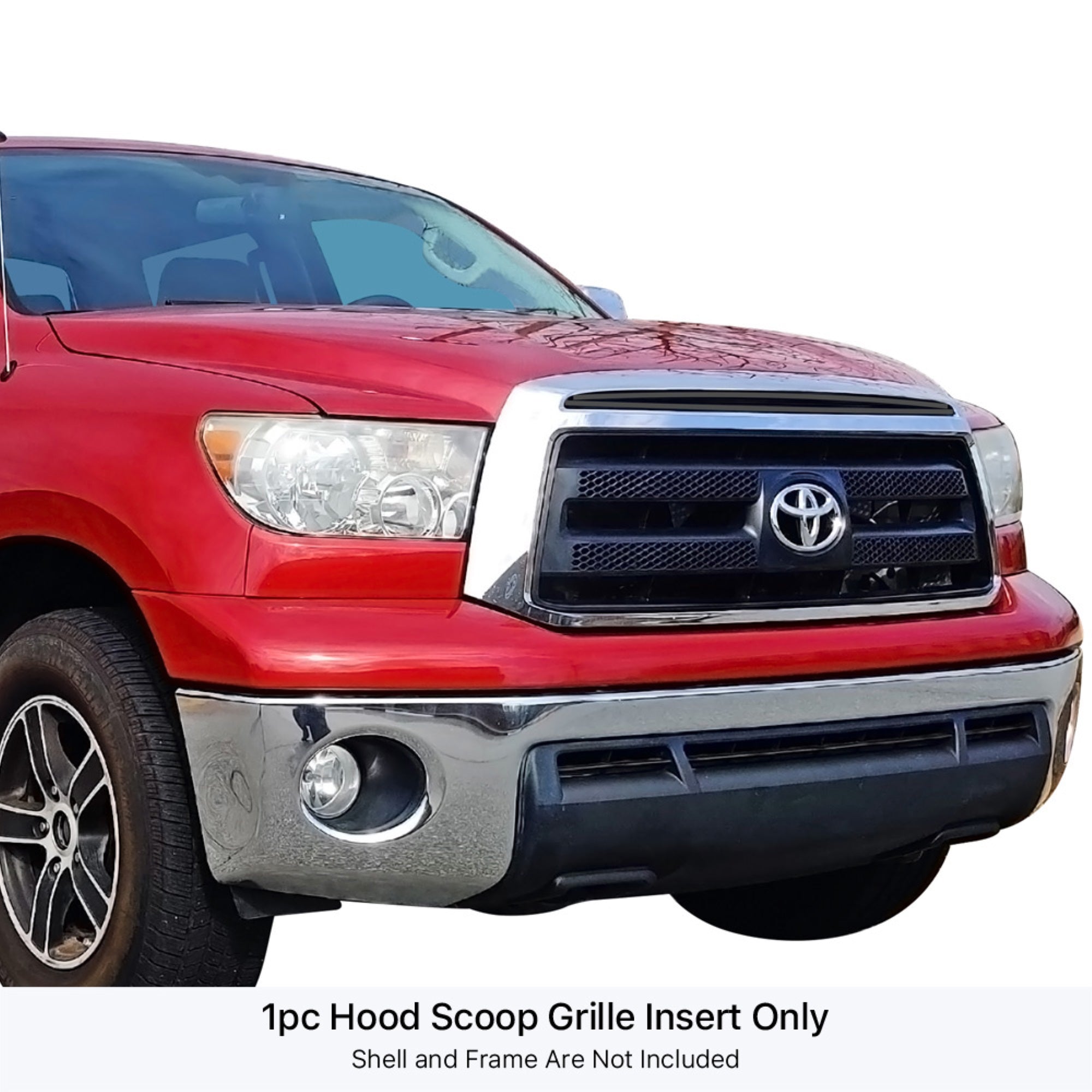 2010-2013 Toyota Tundra Hood Scoop Stainless Steel Black Powder Coated Finish 8X6 Horizontal Billet Black Stainless Steel Billet Grille