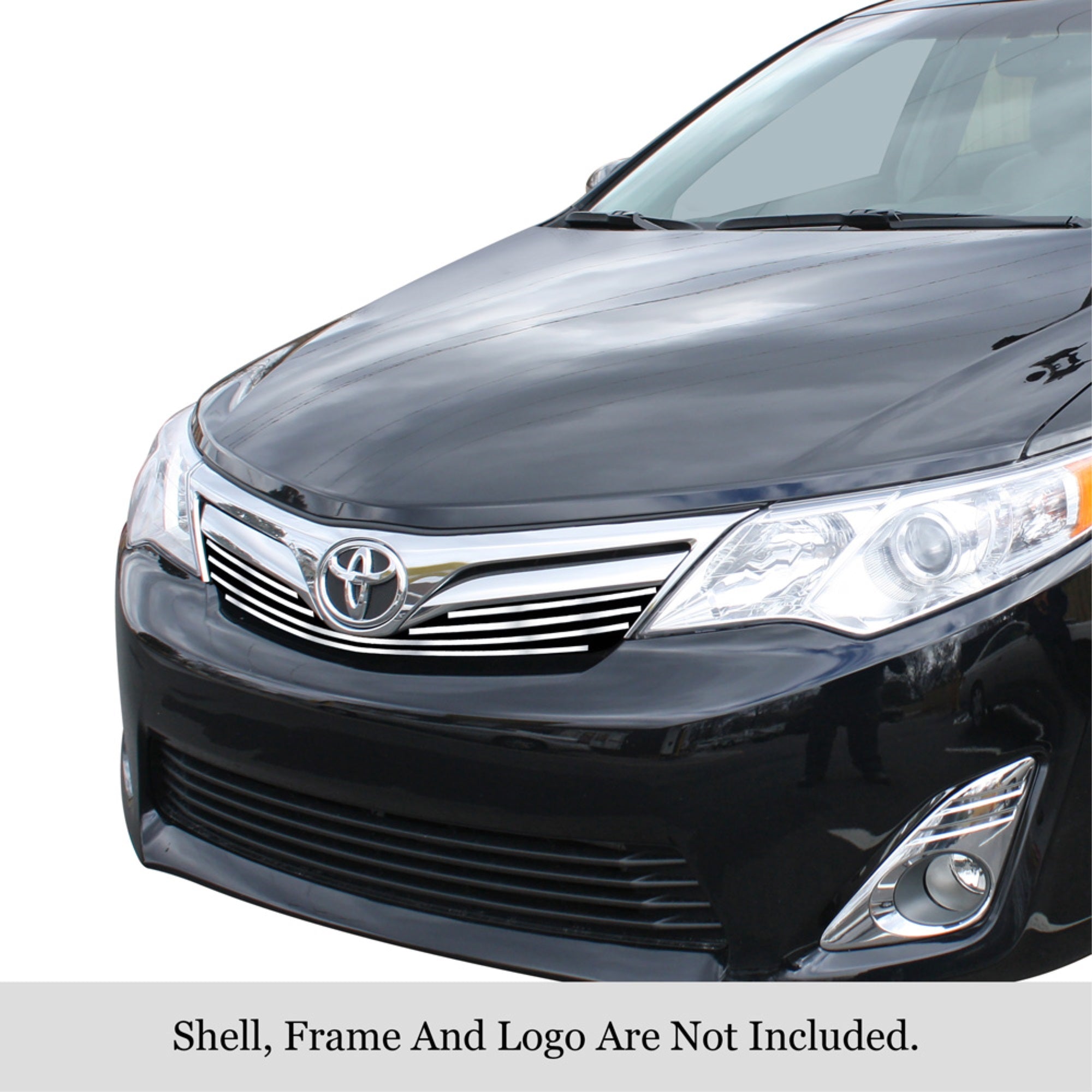 2012-2014 Toyota Camry (Not For Se ) 304 Stainless Steel Polished Finish 8X6 Horizontal Billet Stainless Steel Billet Grille