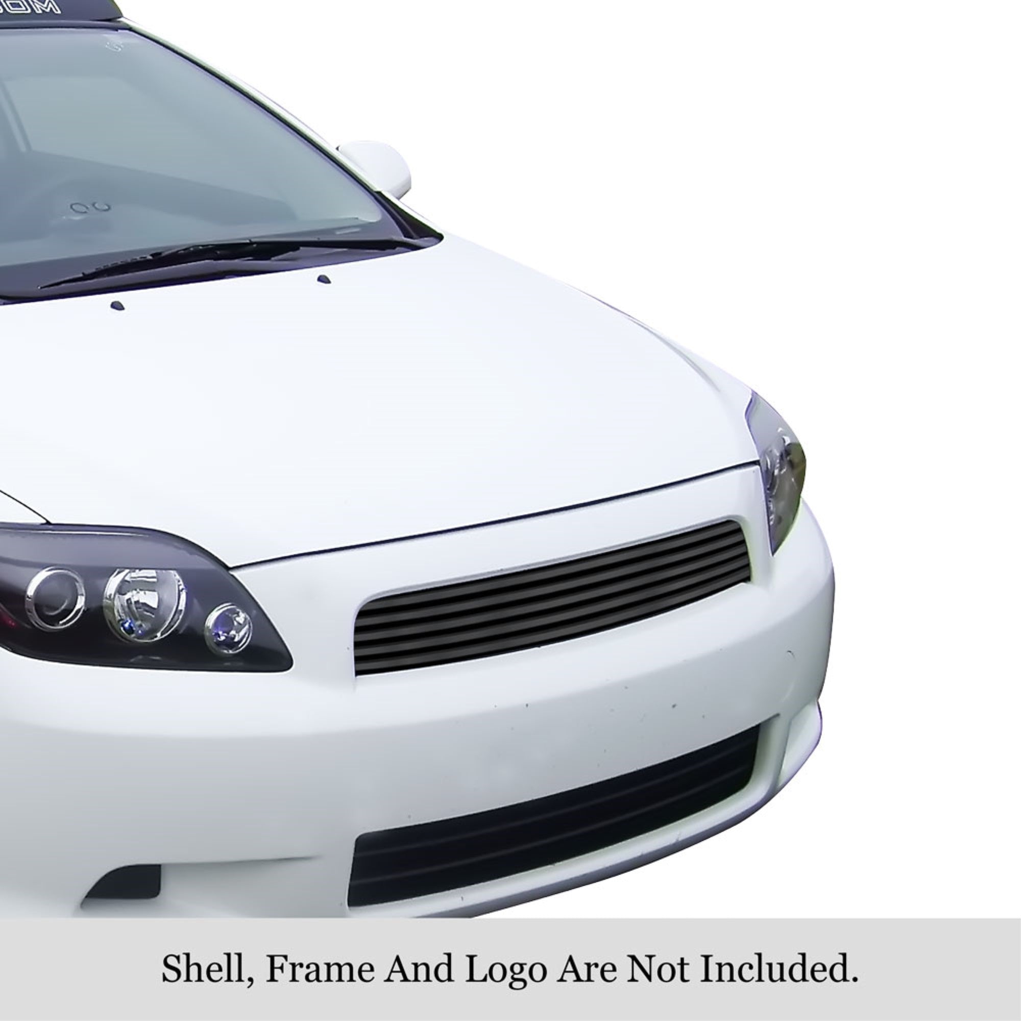 2005-2010 Scion Tc Stainless Steel Black Powder Coated Finish 8X6 Horizontal Billet Black Stainless Steel Billet Grille