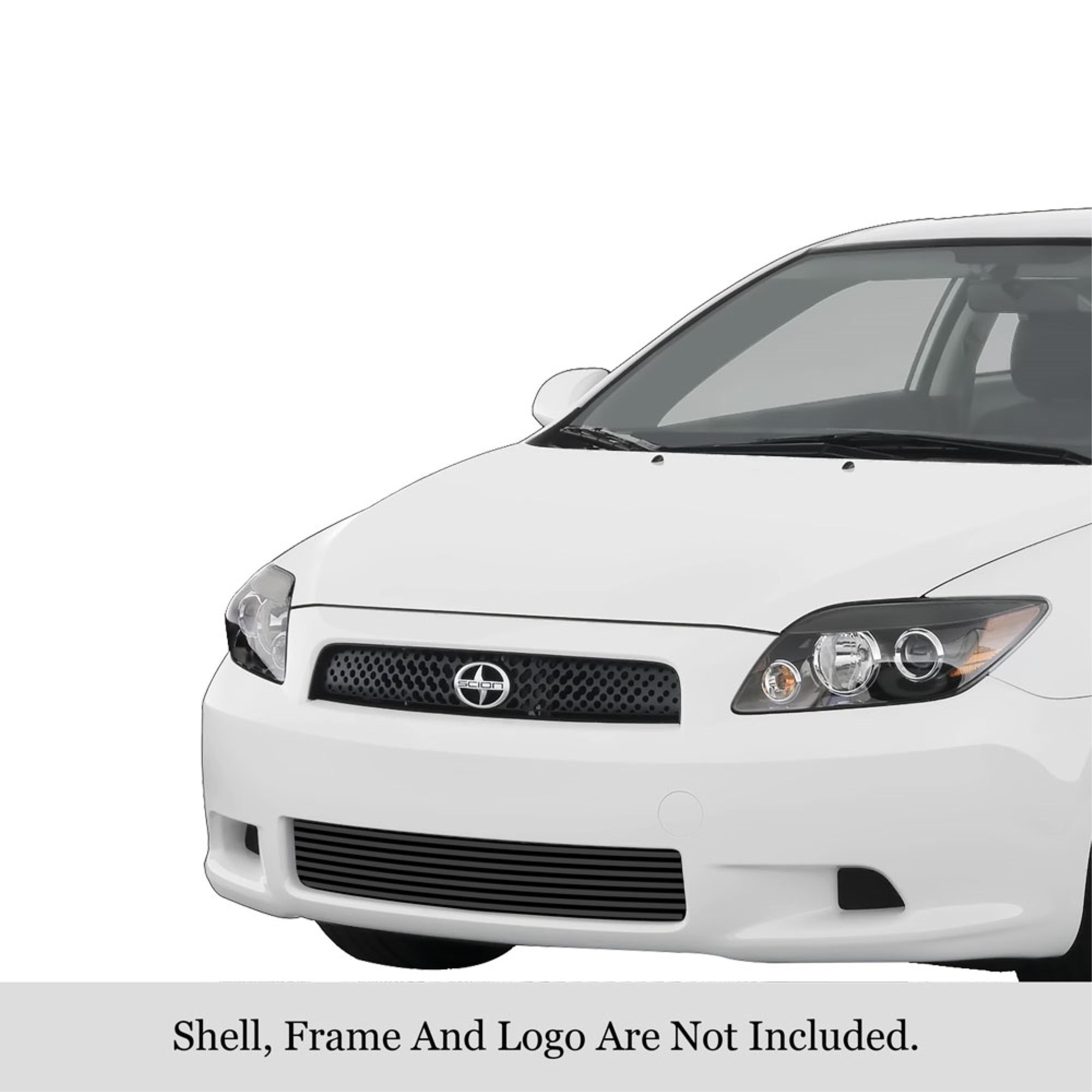 2005-2010 Scion Tc Stainless Steel Black Powder Coated Finish 8X6 Horizontal Billet Black Stainless Steel Billet Grille