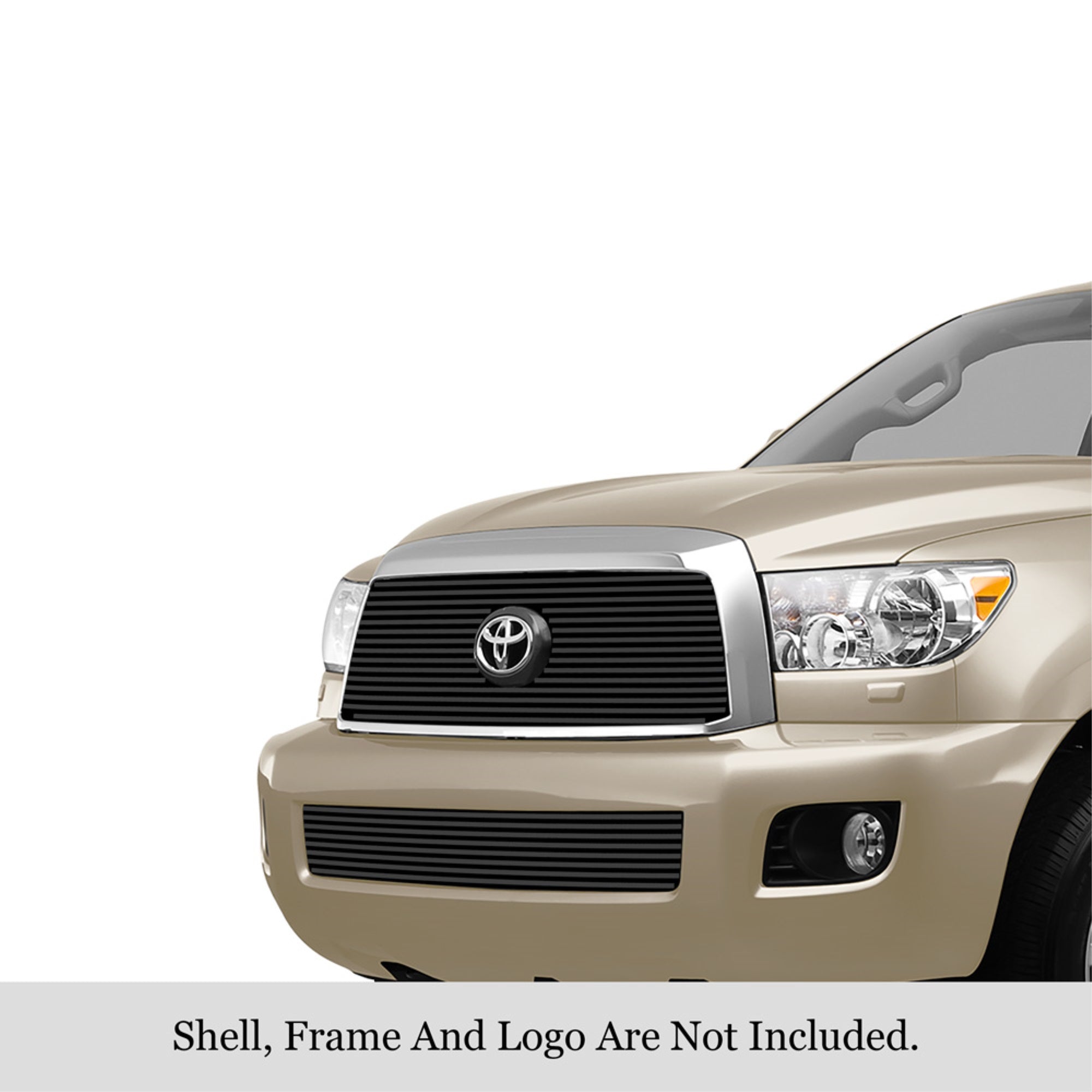 2008-2012 Toyota Sequoia Stainless Steel Black Powder Coated Finish 8X6 Horizontal Billet Black Stainless Steel Billet Grille