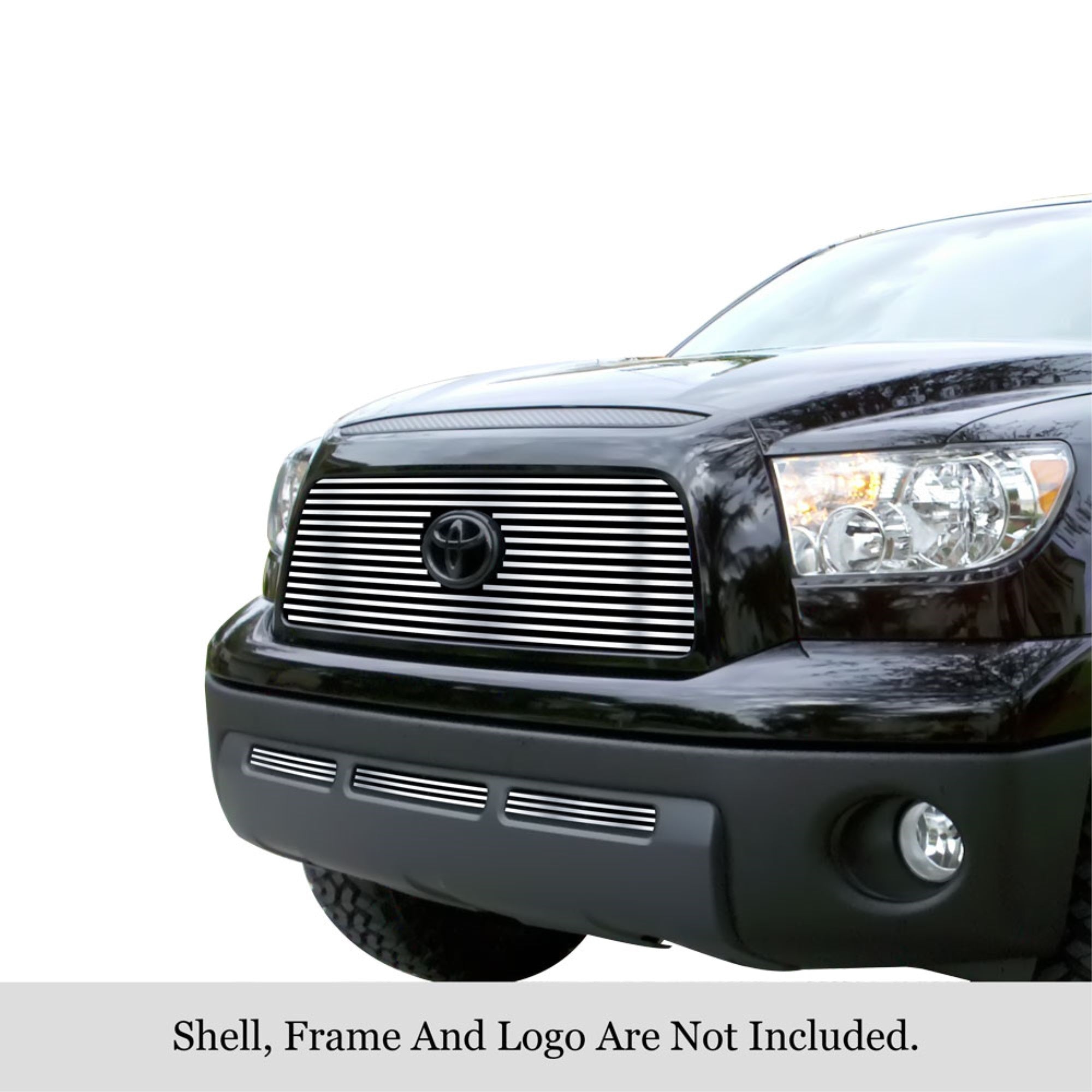 2007-2009 Toyota Tundra With Logo Show 304 Stainless Steel Polished Finish 8X6 Horizontal Billet Stainless Steel Billet Grille