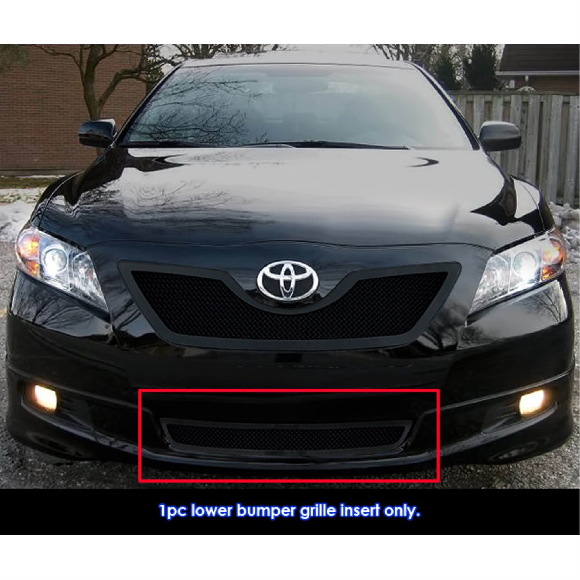 2007-2009 Toyota Camry Not For Se Stainless Steel Black Powder Coated Finish 1.8 Mm Wire Mesh Black Wire Mesh Grille