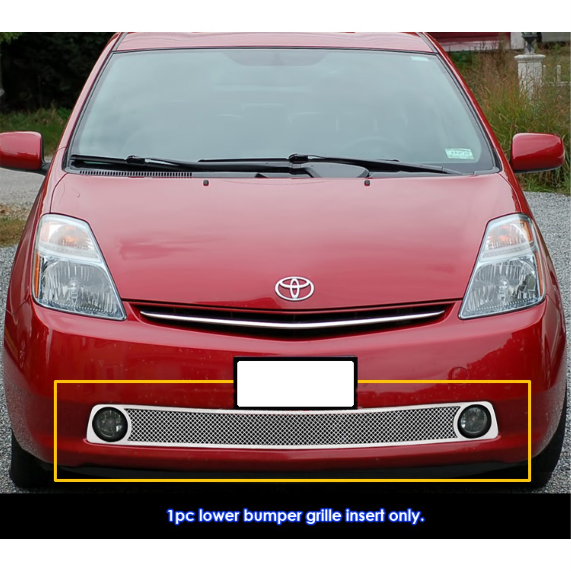 2006-2009 Toyota Prius With Fog Light Stainless Steel Polished Finish 1.8 Mm Wire Mesh Mesh Grille